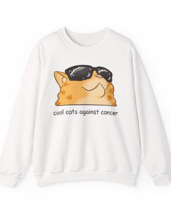 Lilsimsie cool cats against cancer Unisex Heavy Blend™ Crewneck Sweatshirt