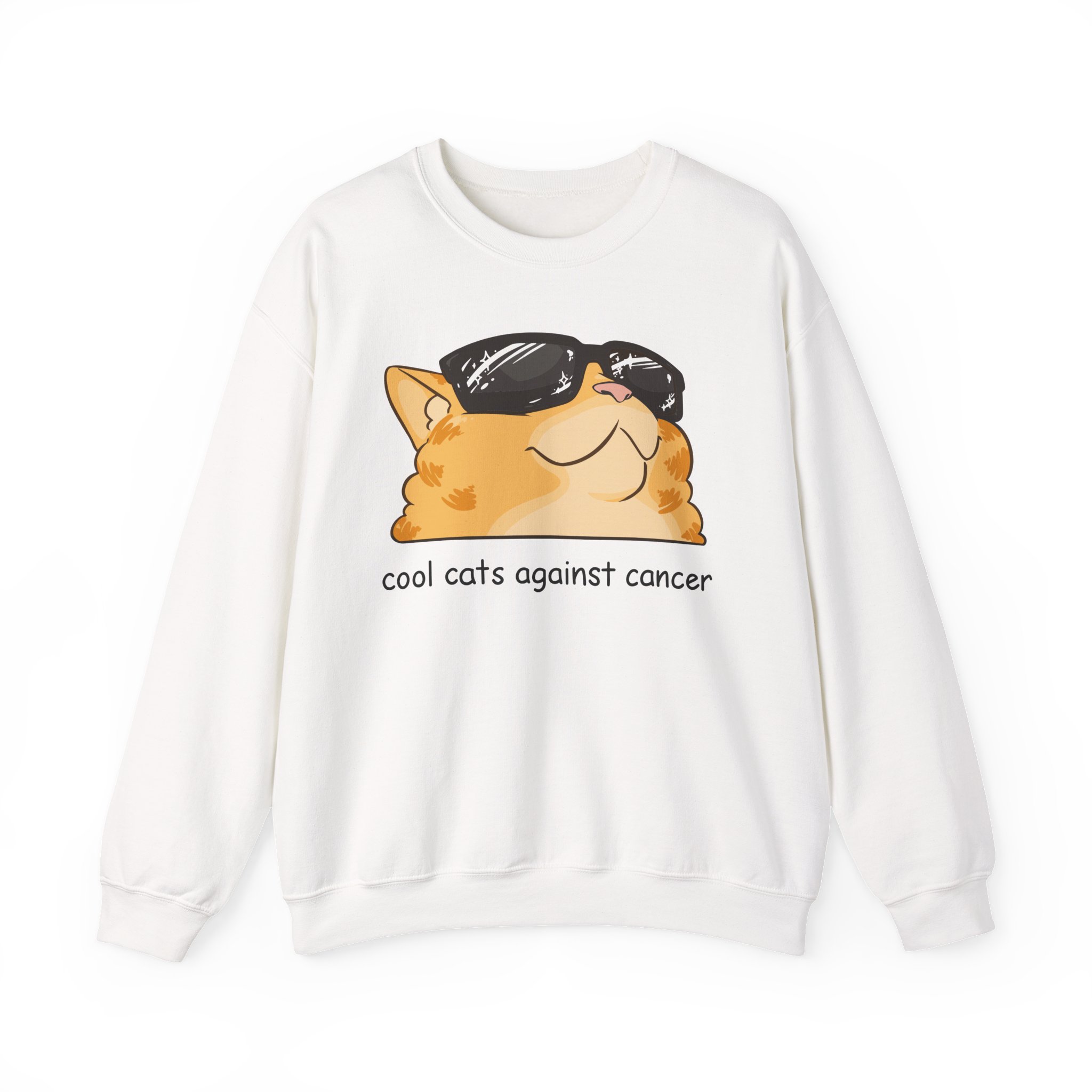 Lilsimsie cool cats against cancer Unisex Heavy Blendâ„¢ Crewneck Sweatshirt