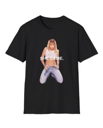 Miley Cyrus She Came Black Unisex Softstyle T-Shirt