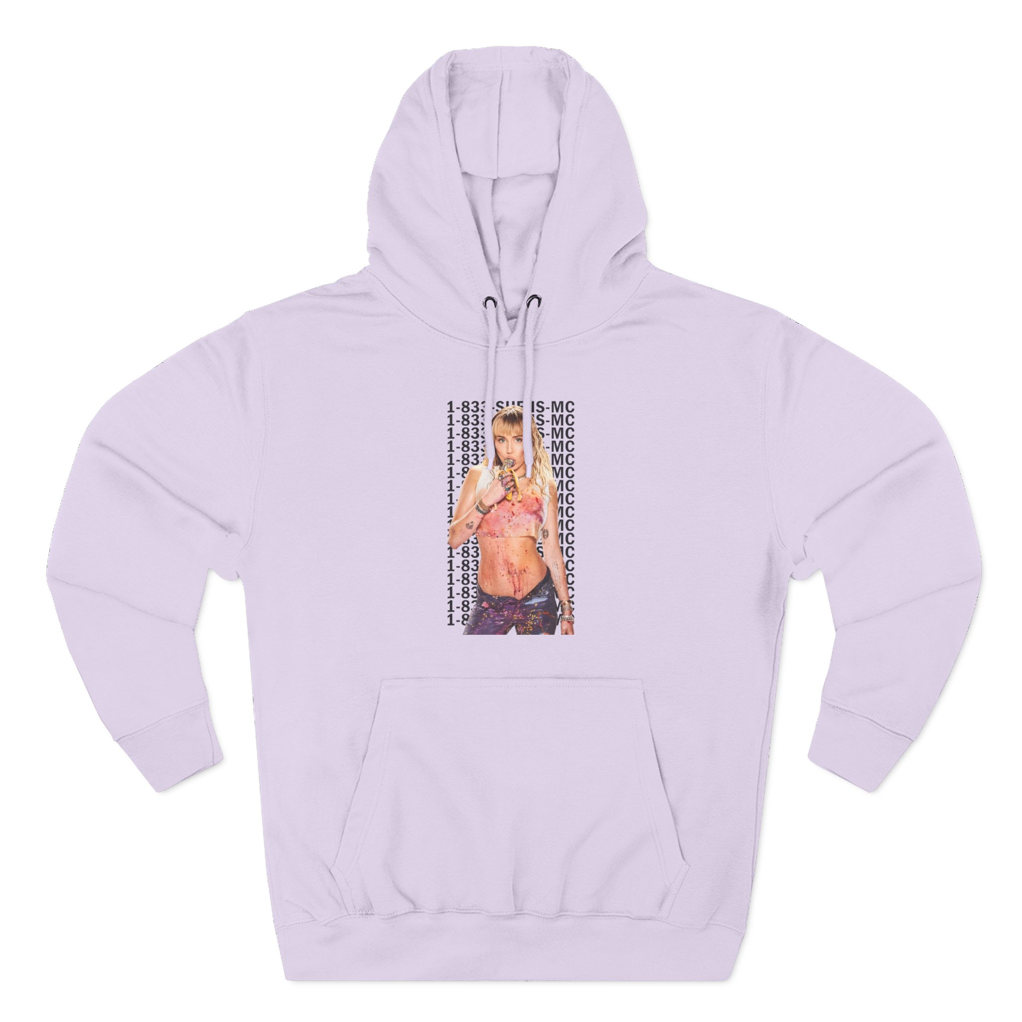 Lil Nasx Miley Cyrus 1-833-she-is-mc Three-Panel Fleece Hoodie