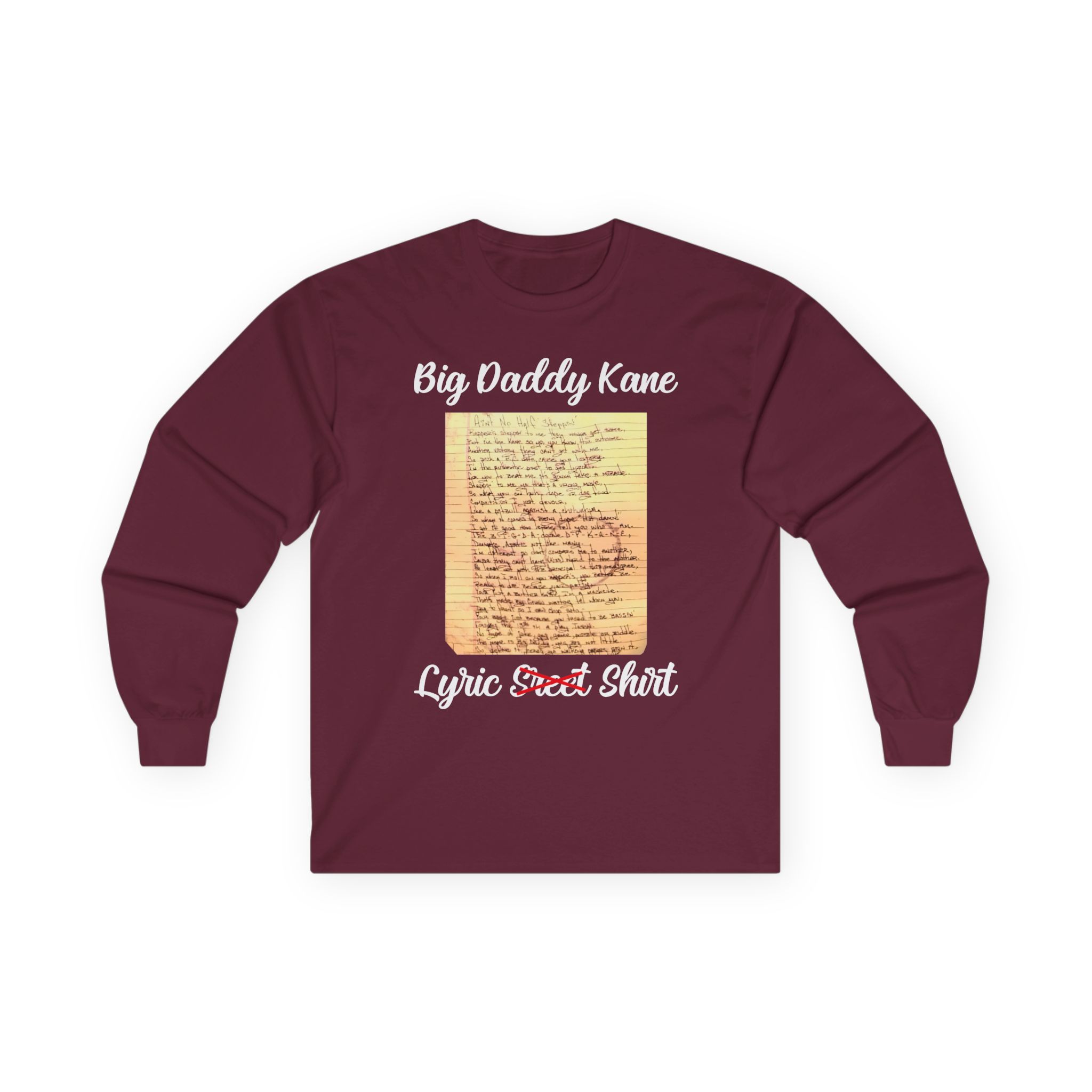 Big Daddy Kane Ain't No Half Steppin Lyric sheet Unisex Ultra Cotton Long Sleeve Tee