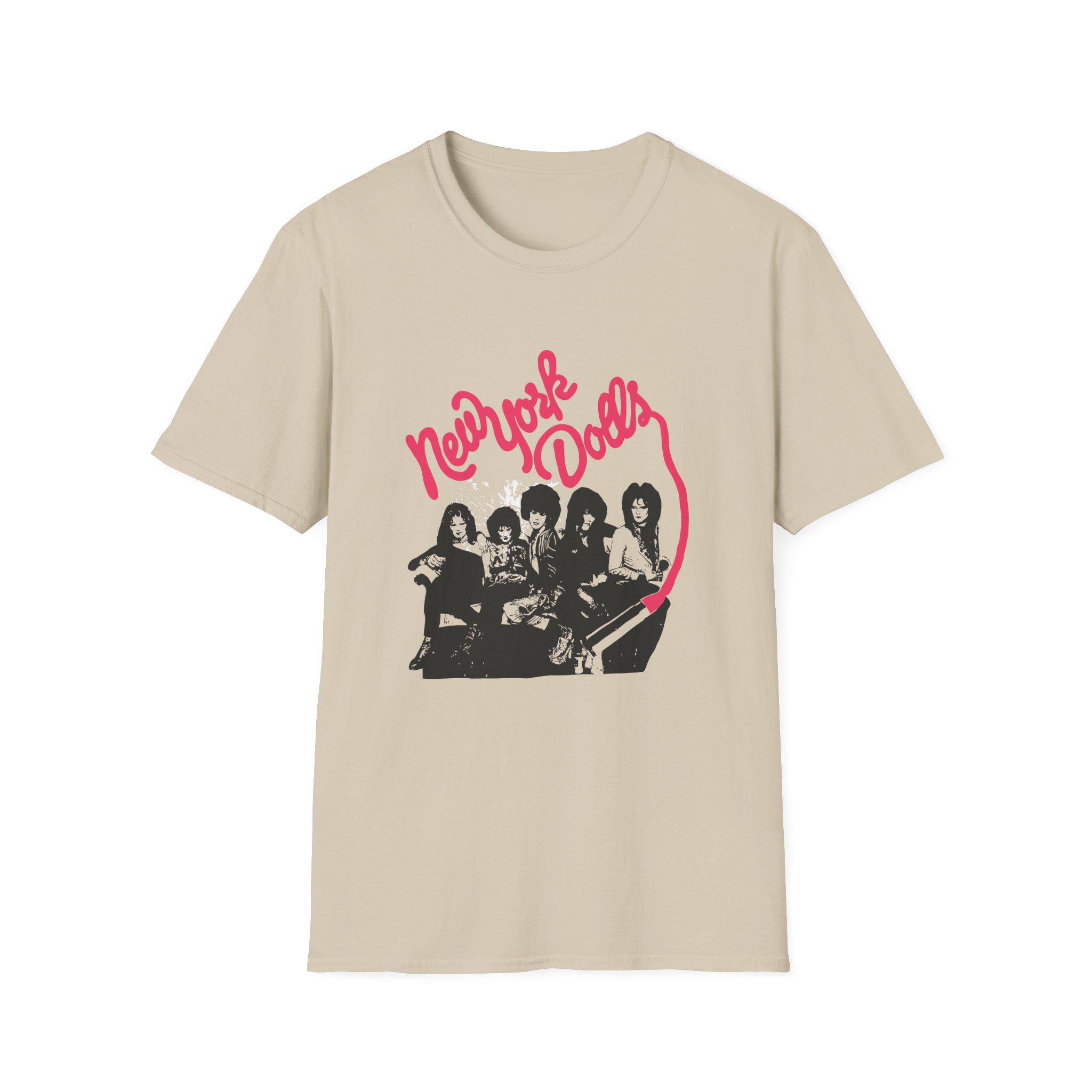 New York Dolls Lipstick Logo Unisex Softstyle T-Shirt