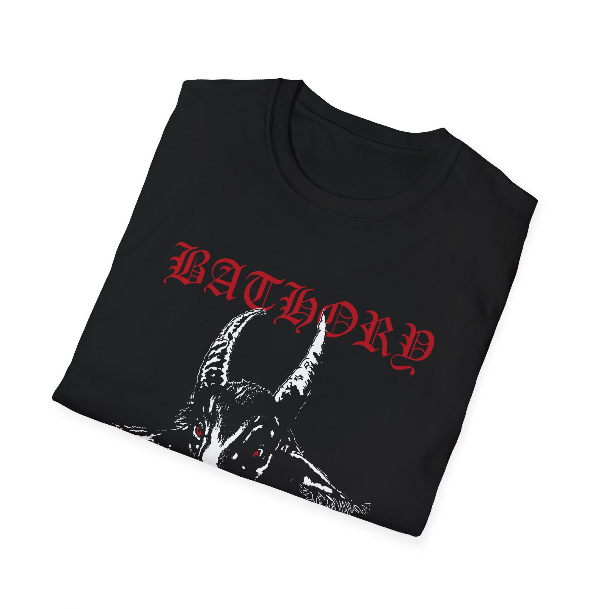 Bathory Goat Red Logo Unisex Softstyle T-shirt