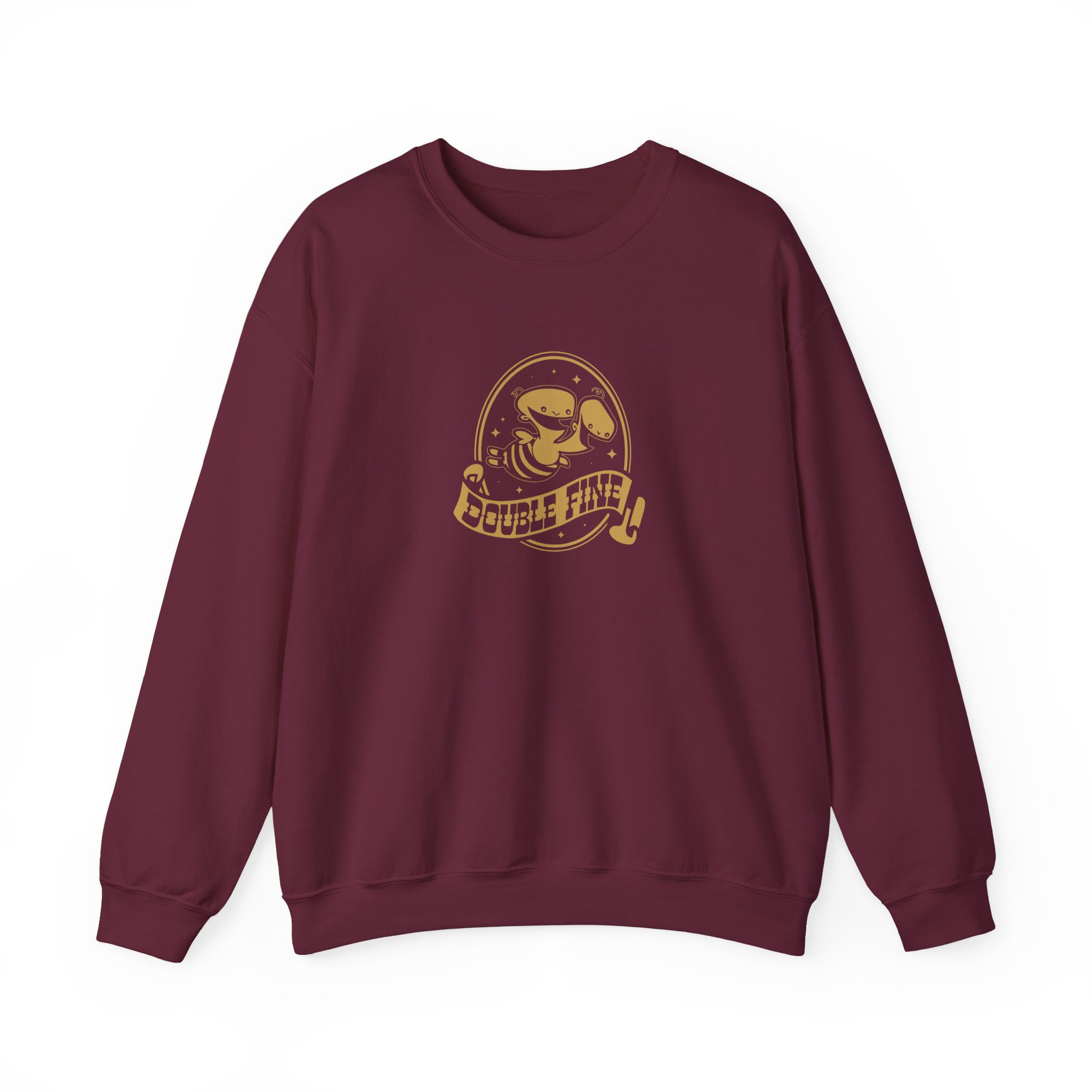 Double Fine Golden Two-headed Baby Unisex Heavy Blendâ„¢ Crewneck Sweatshirt