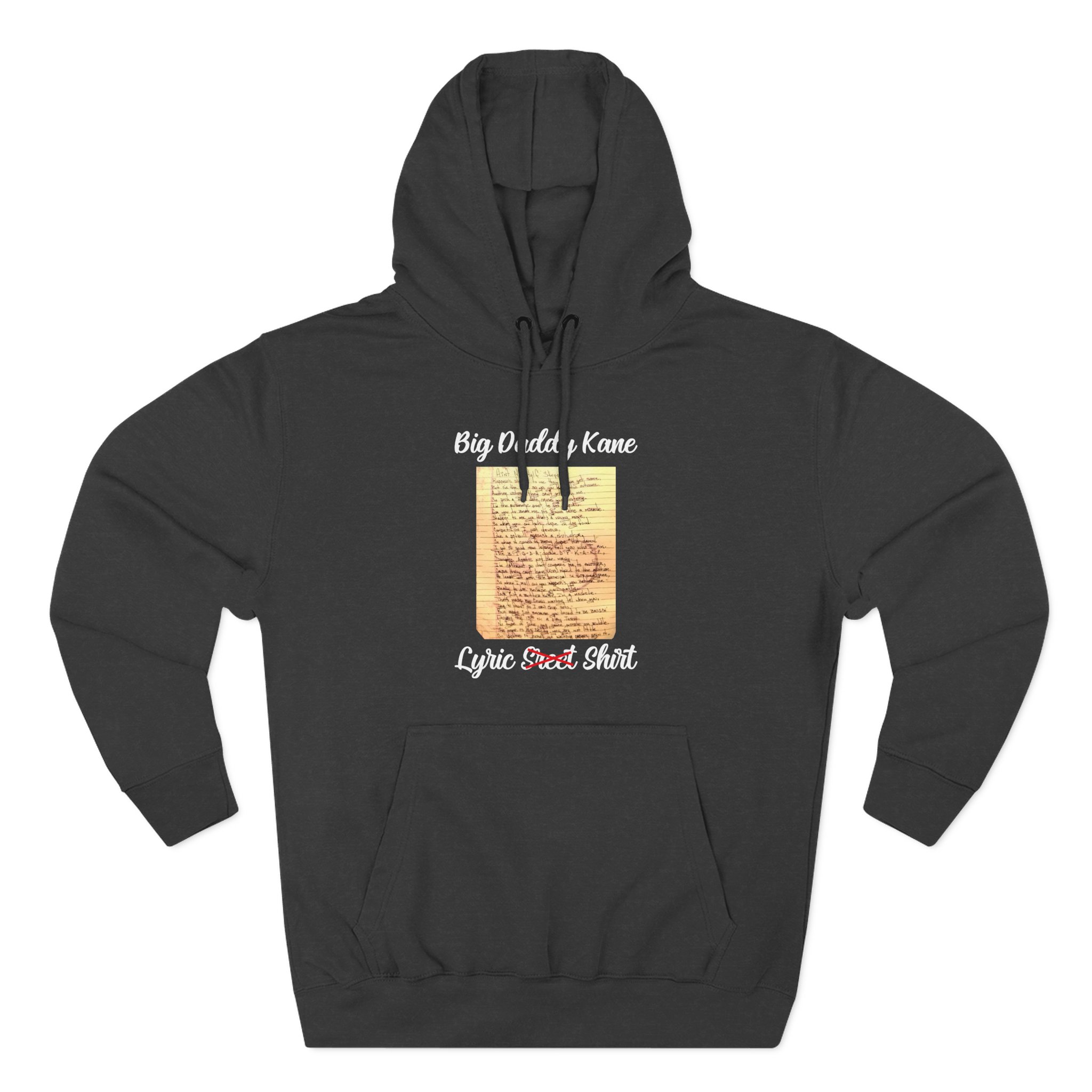 Big Daddy Kane Ain't No Half Steppin Lyric sheet Three-Panel Fleece Hoodie