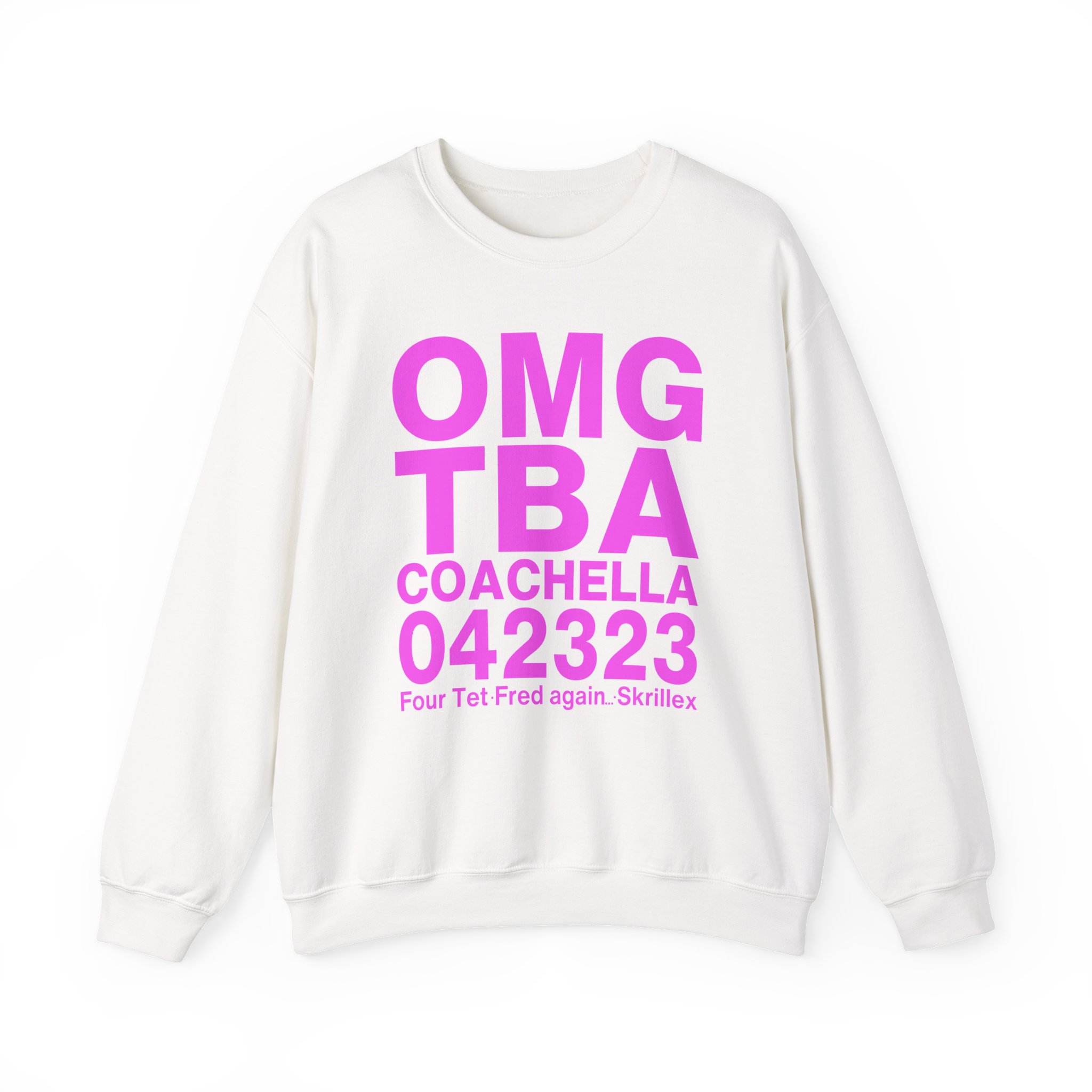 Skrillex OMG ТВА COACHELLA 042323 Four Tet. Fred again Unisex Heavy Blend™ Crewneck Sweatshirt