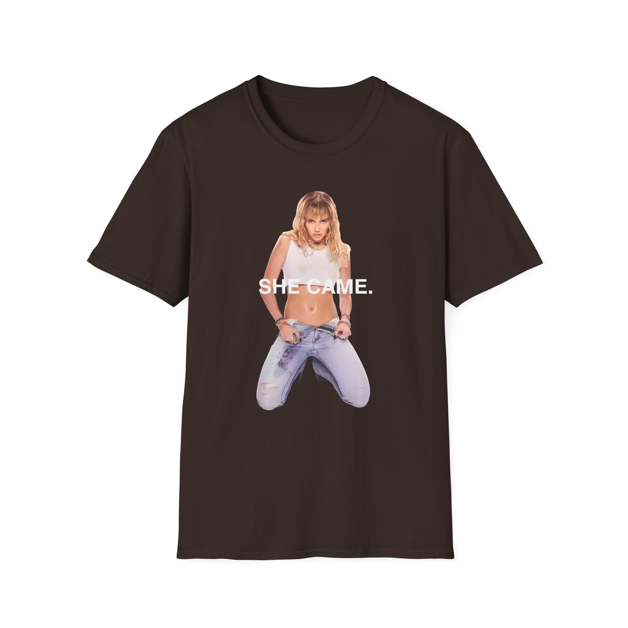 Miley Cyrus She Came Black Unisex Softstyle T-Shirt