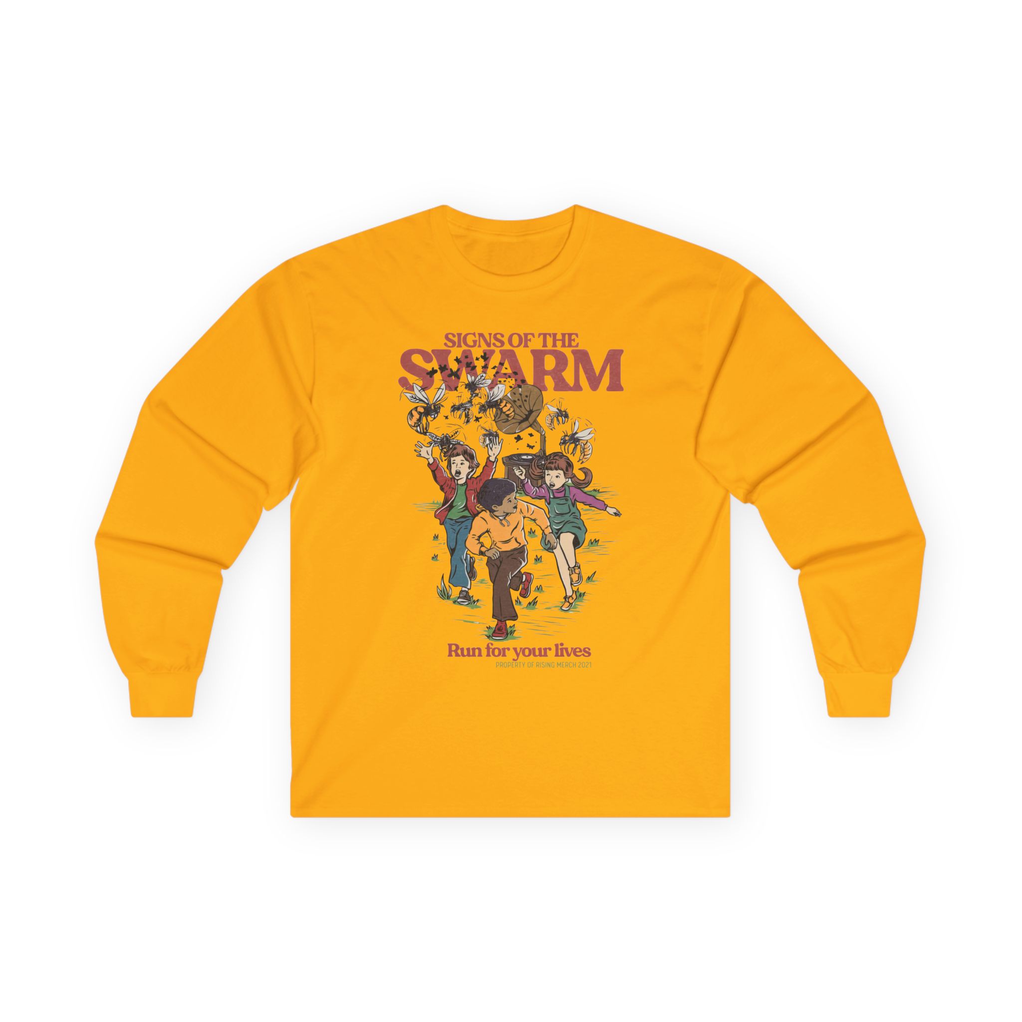 Signs of the Swarm Let's Run for Our Lives Unisex Ultra Cotton Long Sleeve Tee