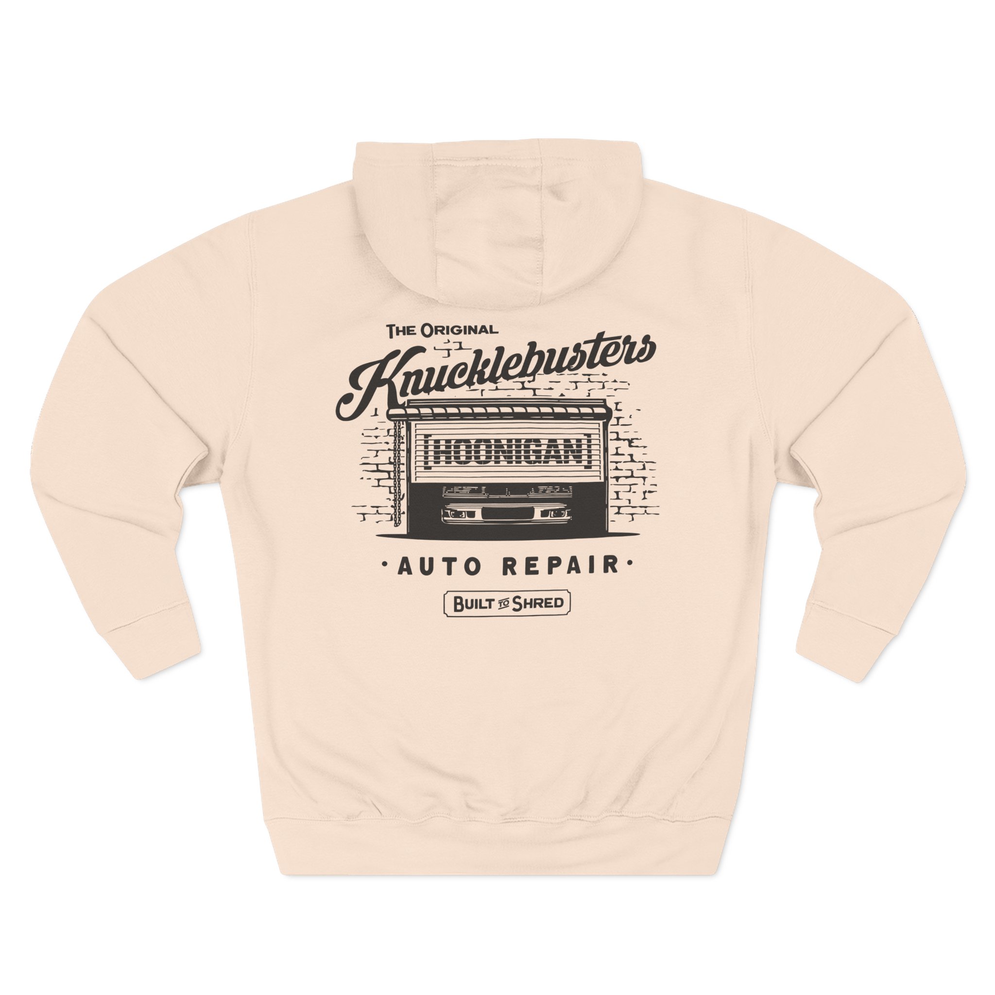 Ken Block Hoonigan Knucklebusters Auto Repair Three-Panel Fleece Hoodie
