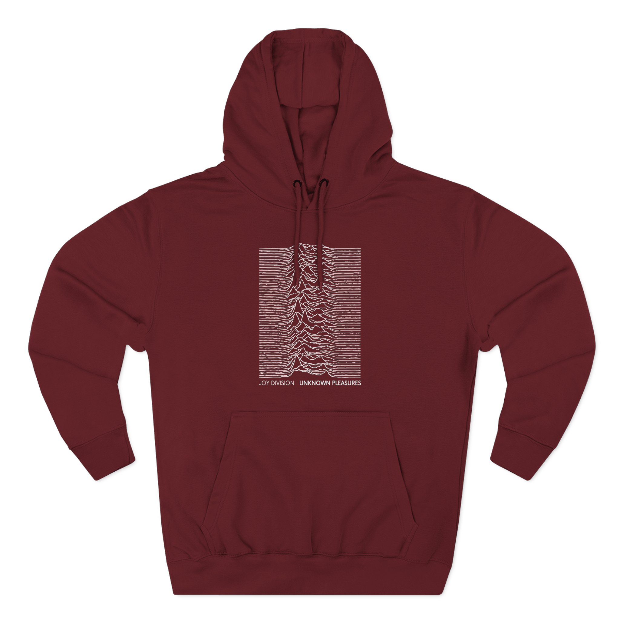 Joy Division Unknown Pleasures Text Three-Panel Fleece Hoodie