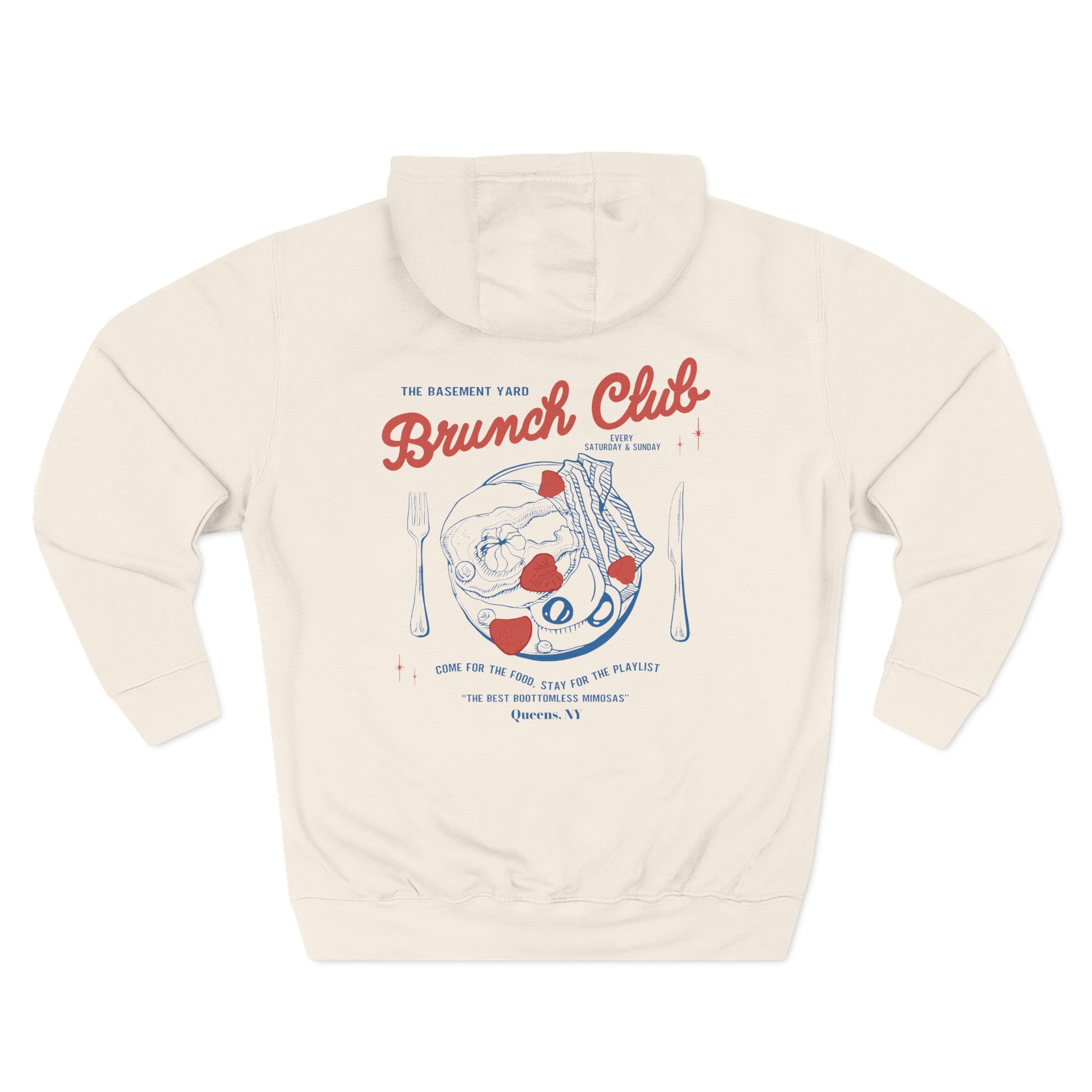 Basement Yard Brunch Club Diner Three-Panel Fleece Hoodie