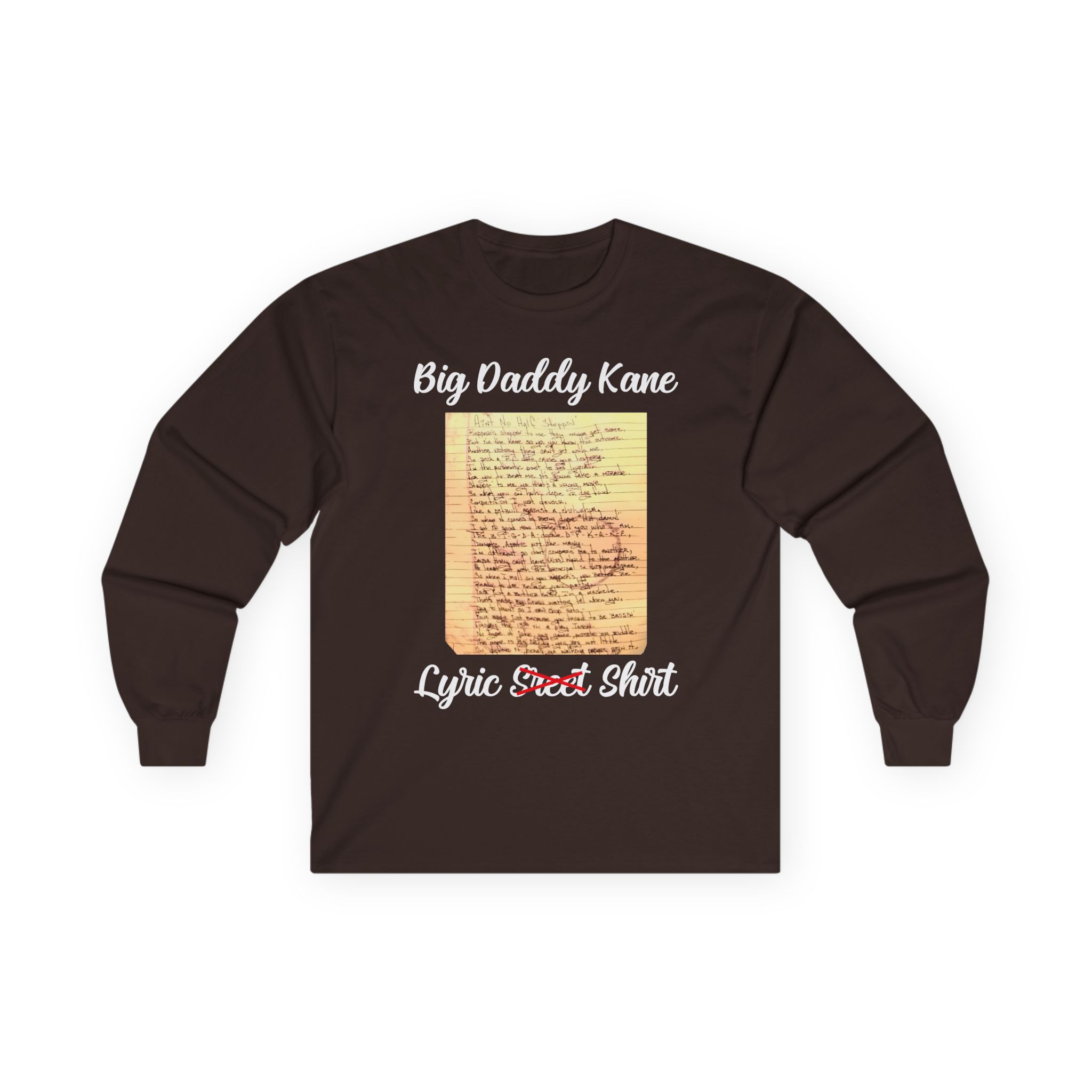 Big Daddy Kane Ain't No Half Steppin Lyric sheet Unisex Ultra Cotton Long Sleeve Tee
