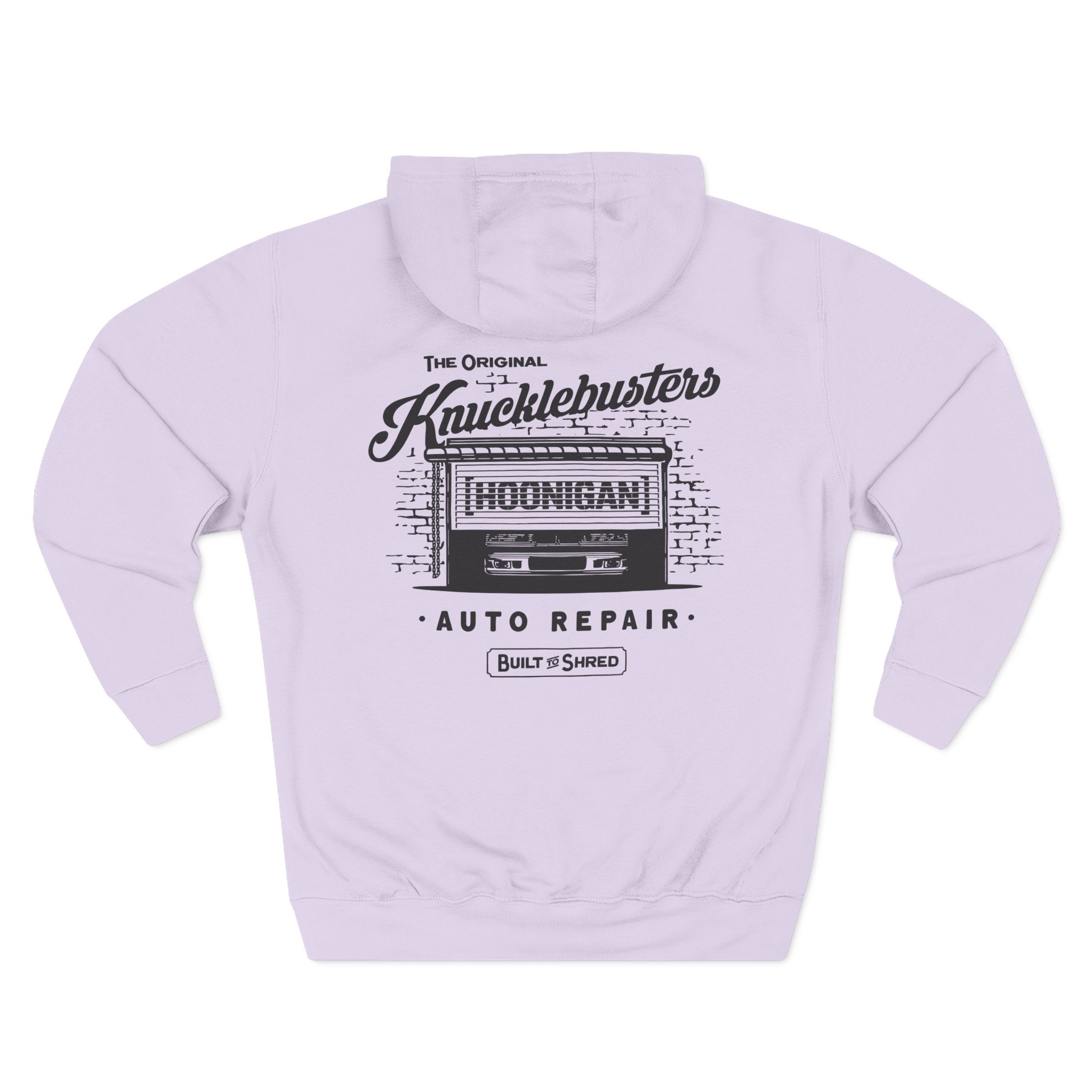 Ken Block Hoonigan Knucklebusters Auto Repair Three-Panel Fleece Hoodie