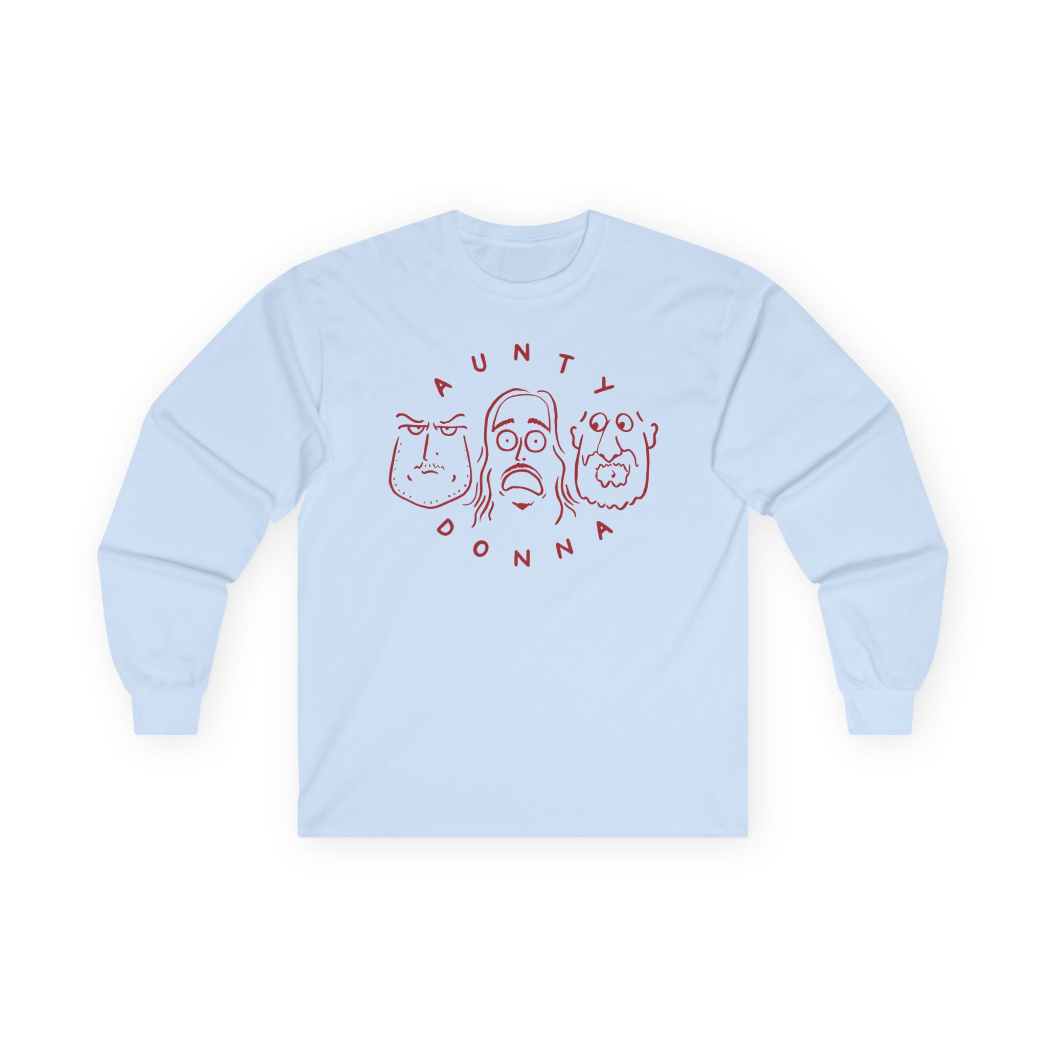 Aunty Donna White Faces Unisex Ultra Cotton Long Sleeve Tee