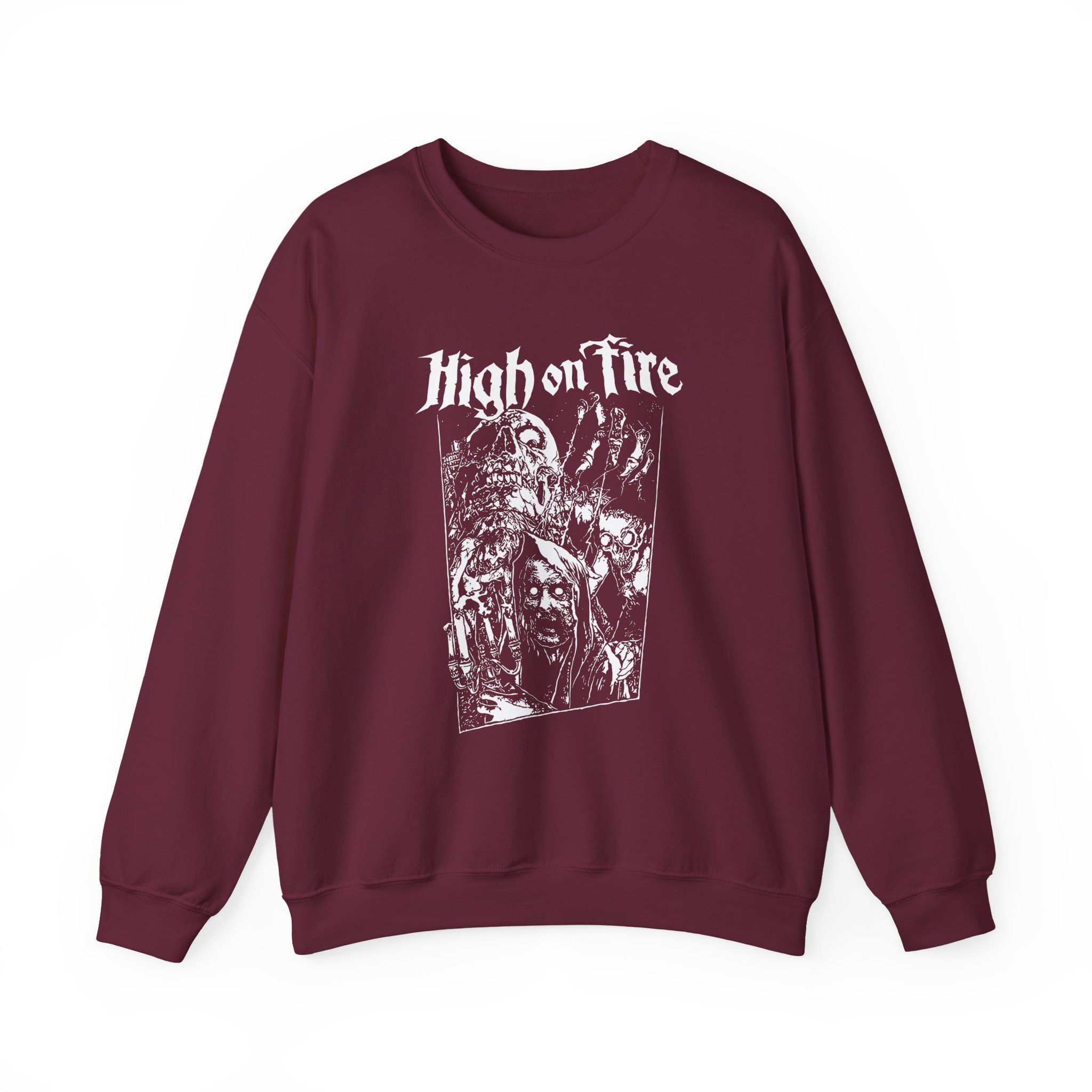 High on Fire Horror Unisex Heavy Blendâ„¢ Crewneck Sweatshirt