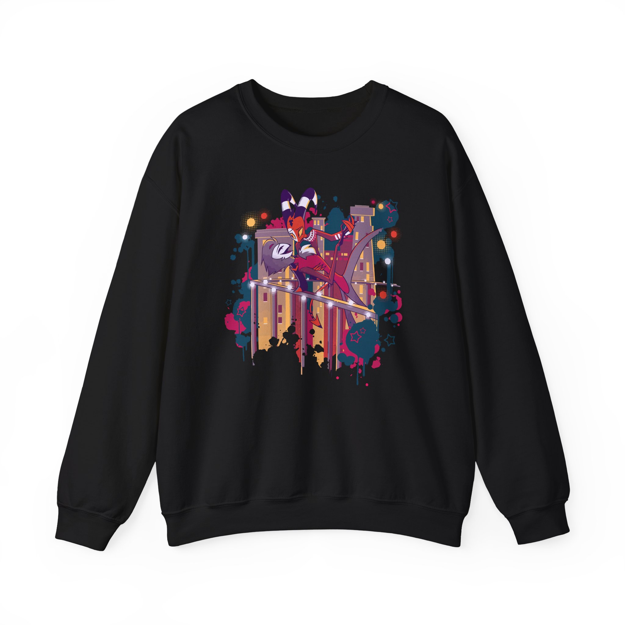 Vivziepop Stolas + Blitz Rooftop Dance Unisex Heavy Blendâ„¢ Crewneck Sweatshirt