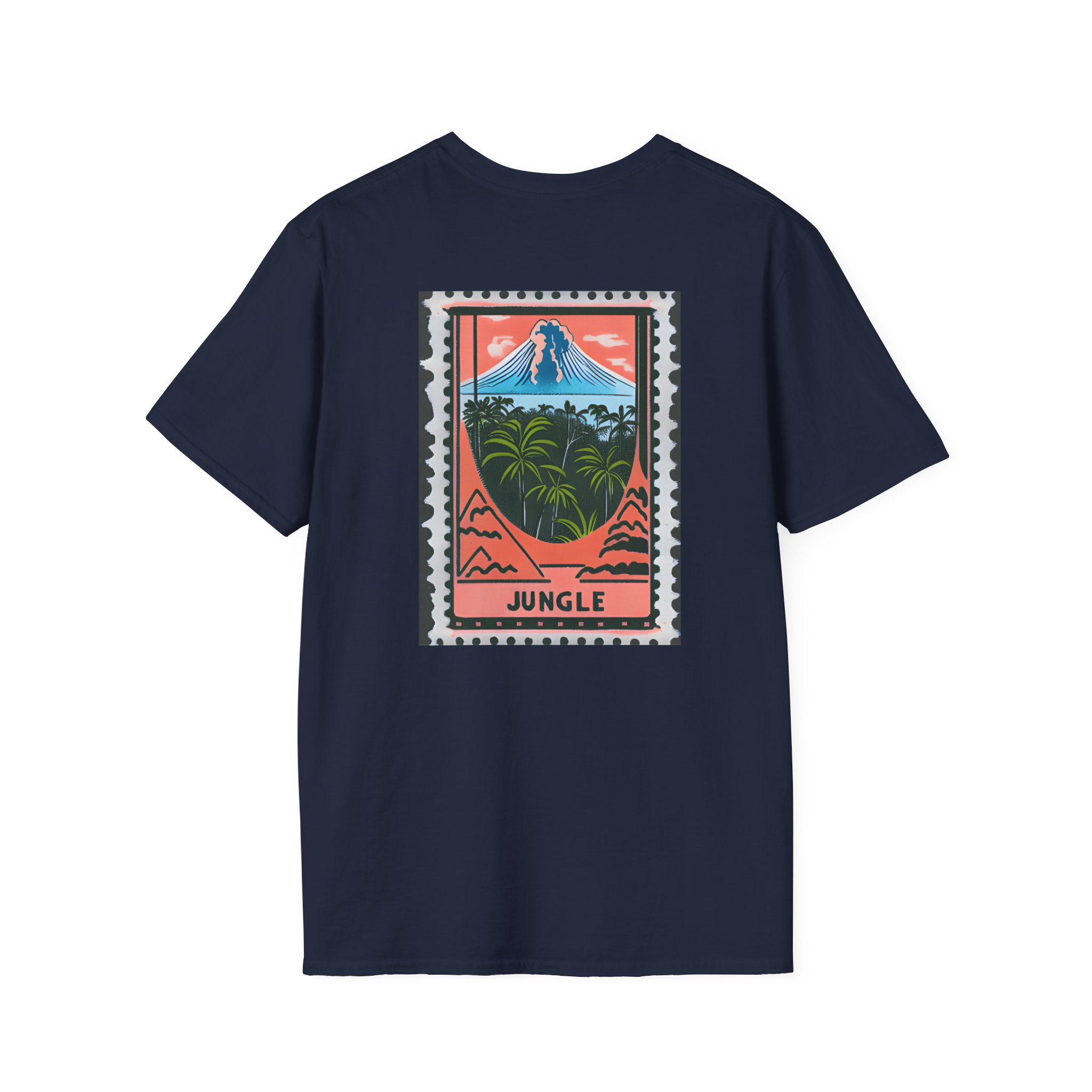 Jungle / Volcano Paradise Stamp Unisex Softstyle T-Shirt