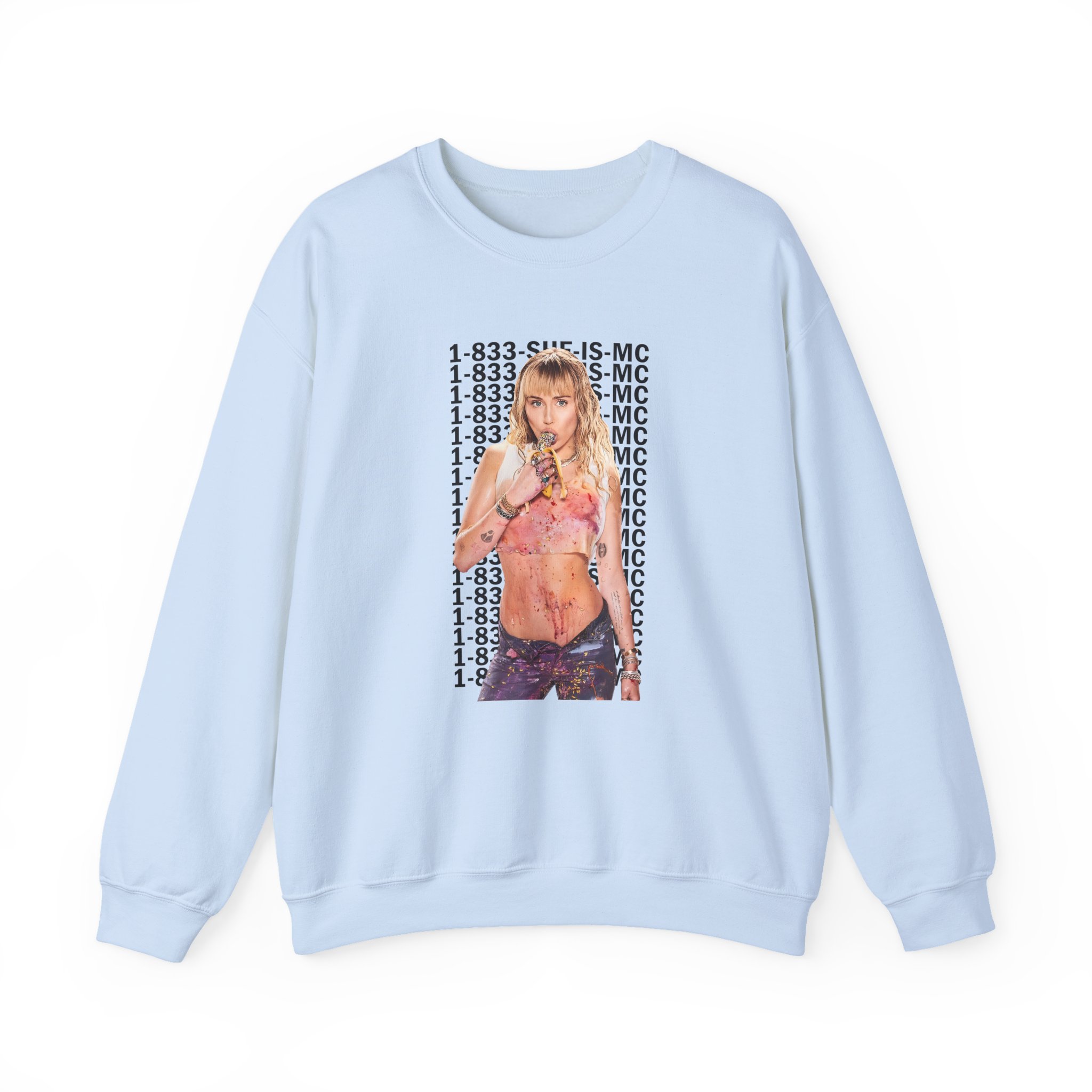 Lil Nasx Miley Cyrus 1-833-she-is-mc Unisex Heavy Blendâ„¢ Crewneck Sweatshirt