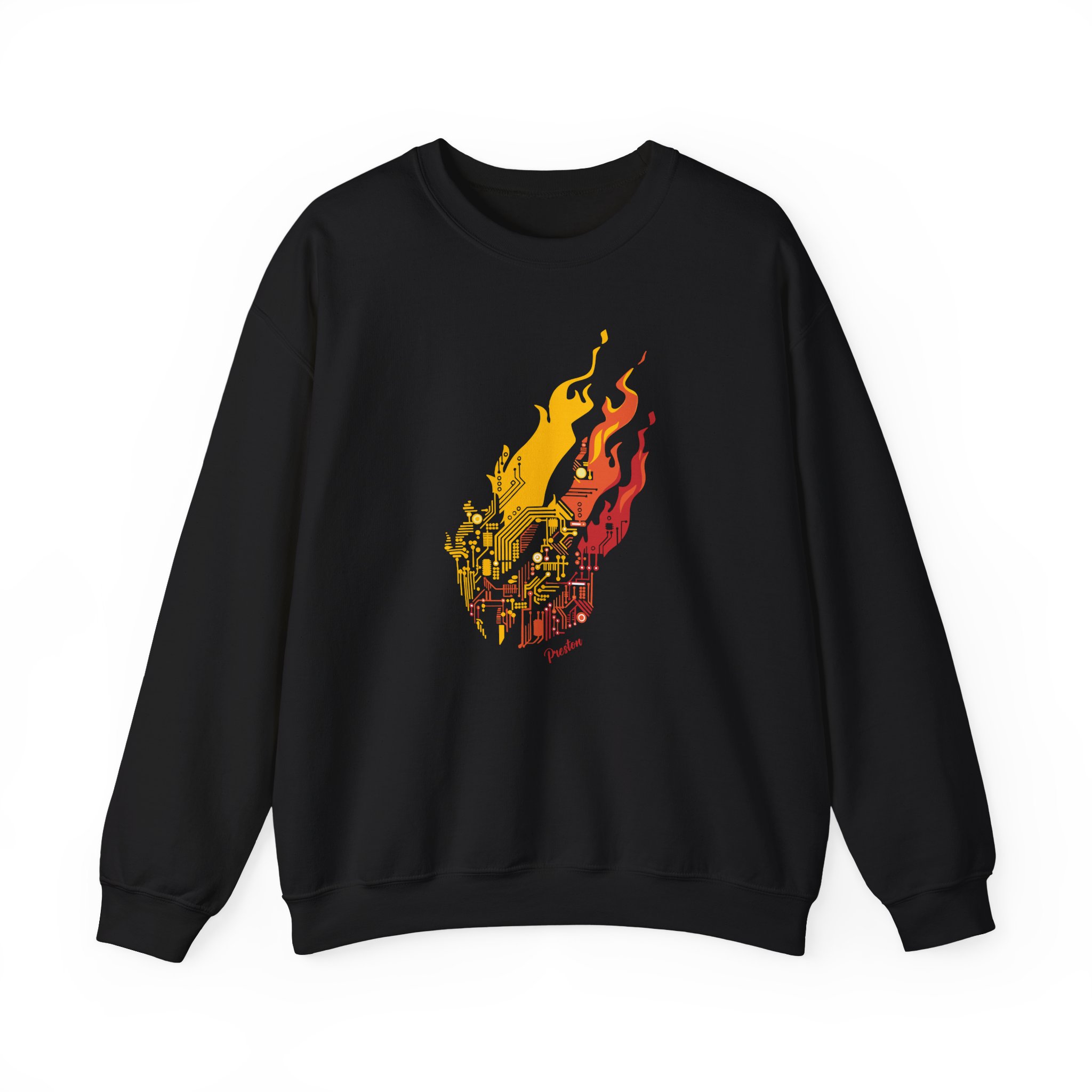 Preston Circuit Flame Unisex Heavy Blendâ„¢ Crewneck Sweatshirt