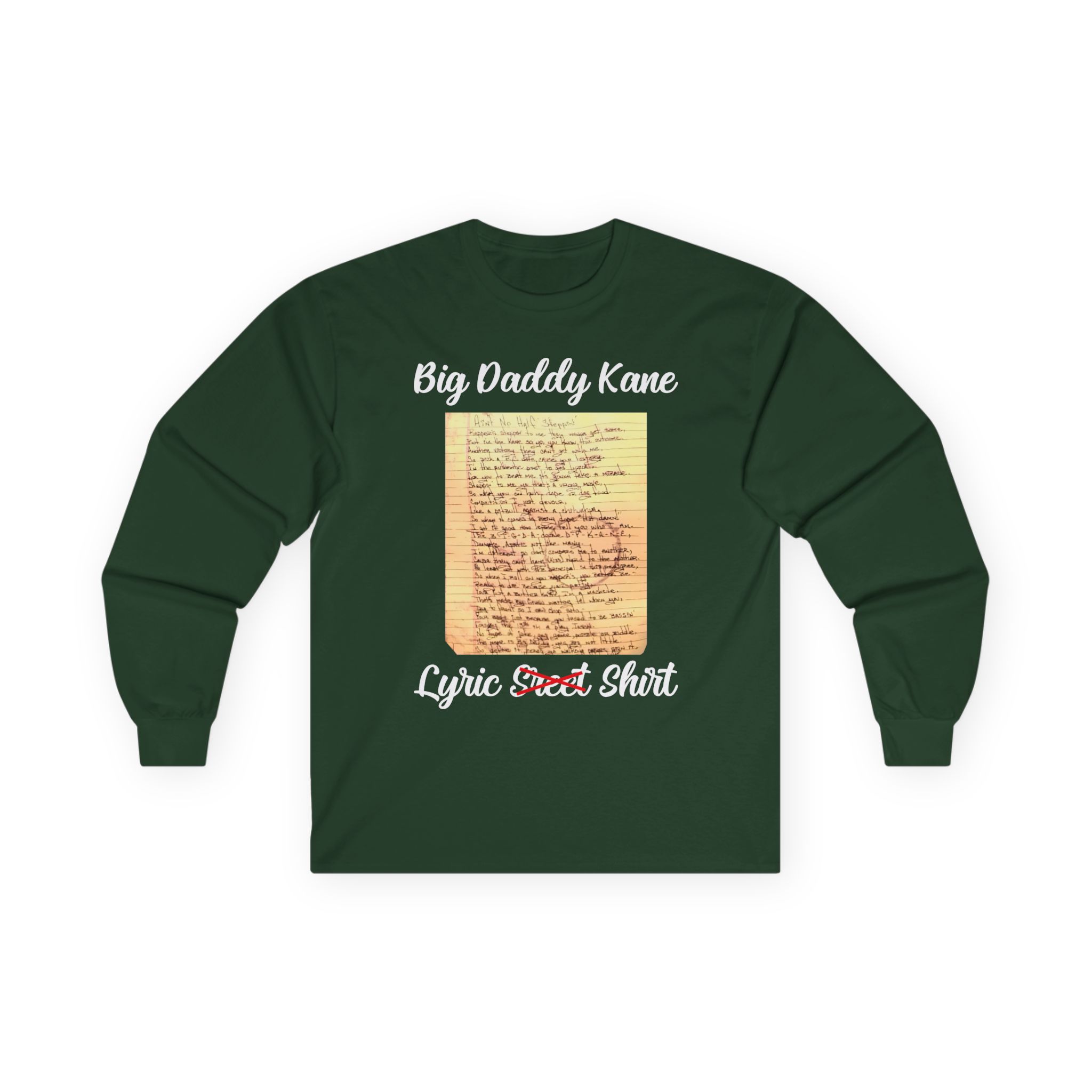 Big Daddy Kane Ain't No Half Steppin Lyric sheet Unisex Ultra Cotton Long Sleeve Tee