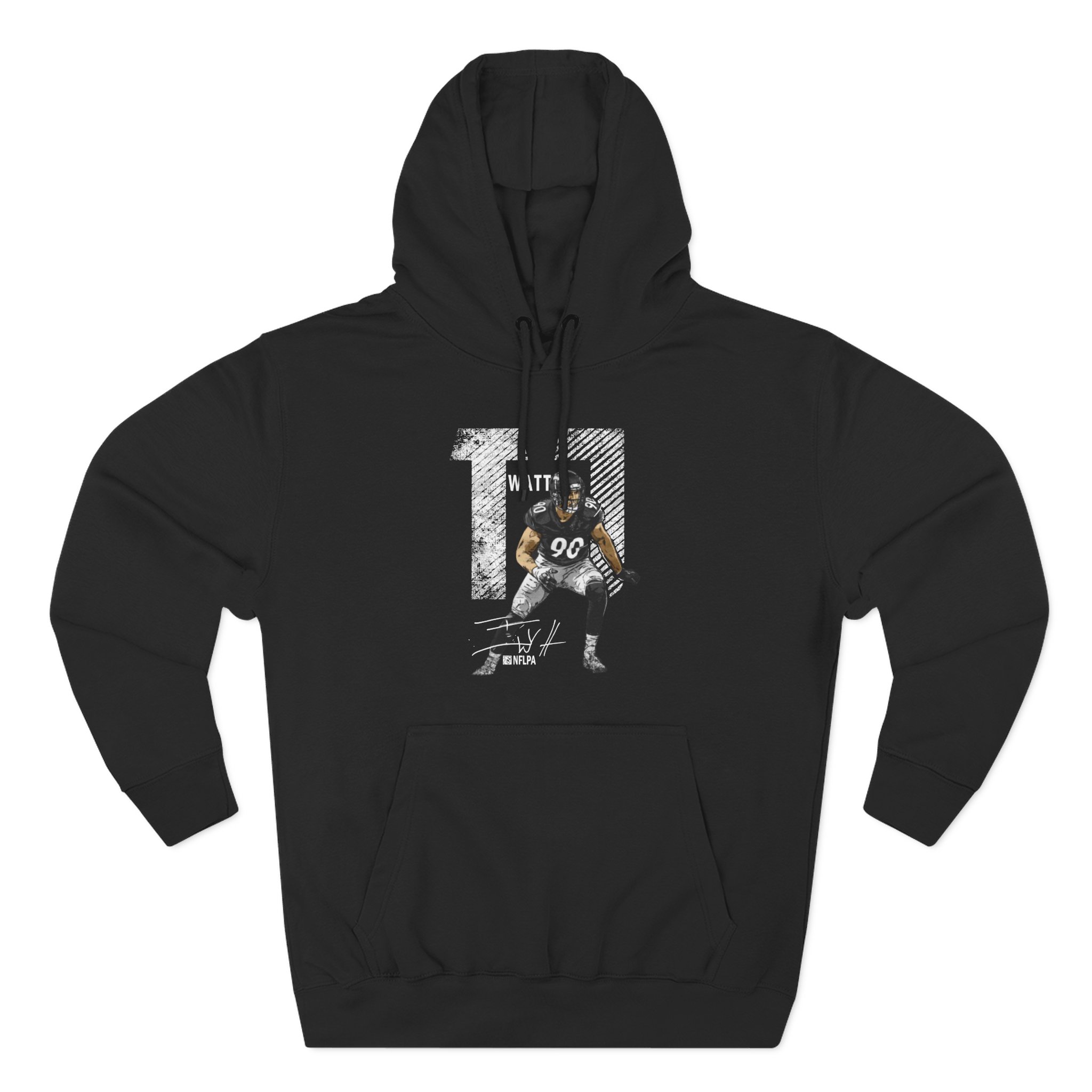 Tj Watt Mega Bold Three-Panel Fleece Hoodie