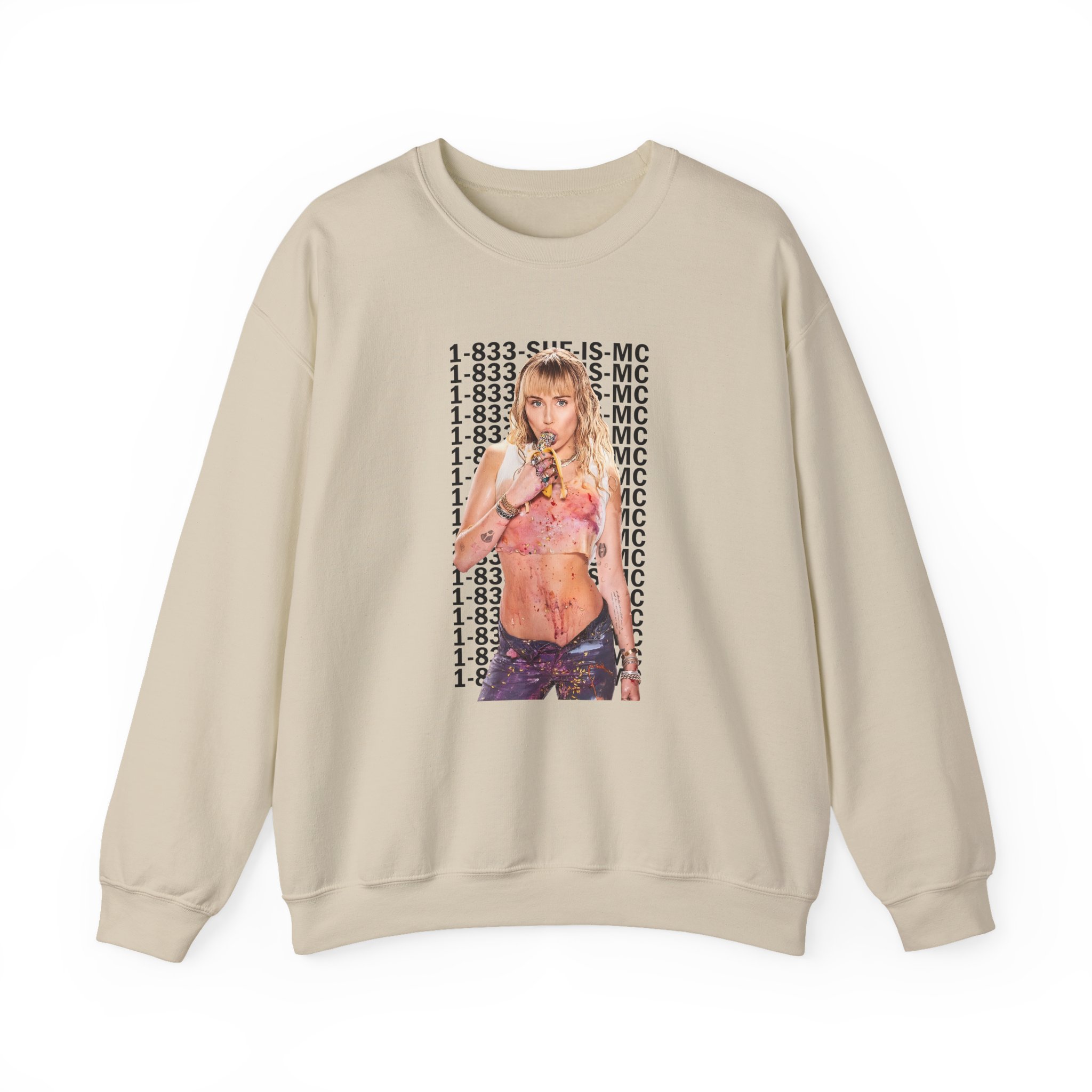 Lil Nasx Miley Cyrus 1-833-she-is-mc Unisex Heavy Blendâ„¢ Crewneck Sweatshirt
