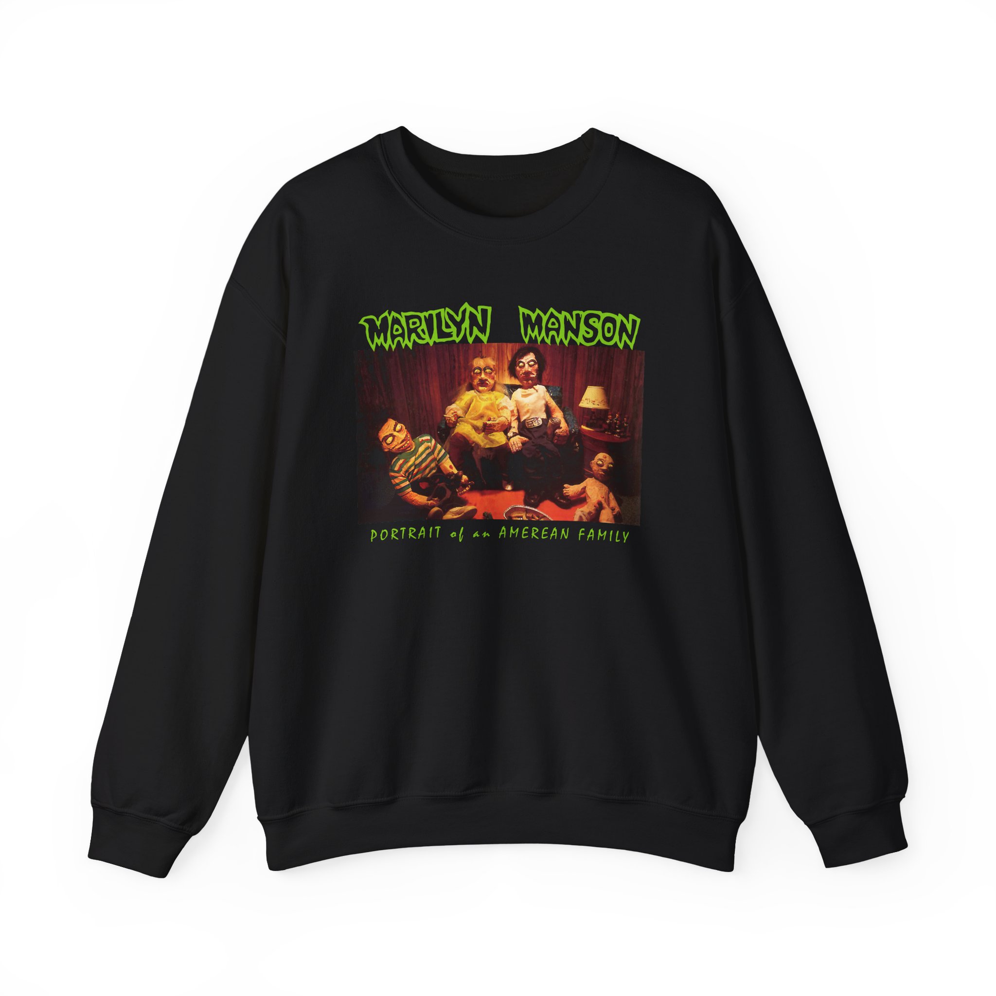 Marilyn Manson American Family Portrait Unisex Heavy Blendâ„¢ Crewneck Sweatshirt