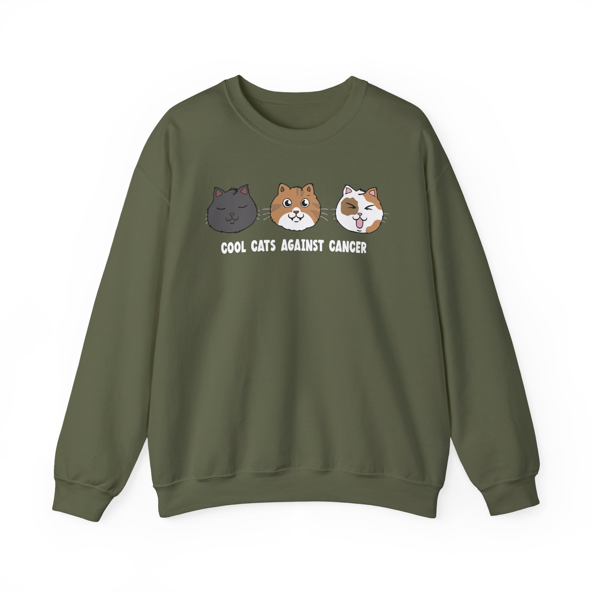 Lilsimsie Cool Cats Against Cancer Unisex Heavy Blendâ„¢ Crewneck Sweatshirt