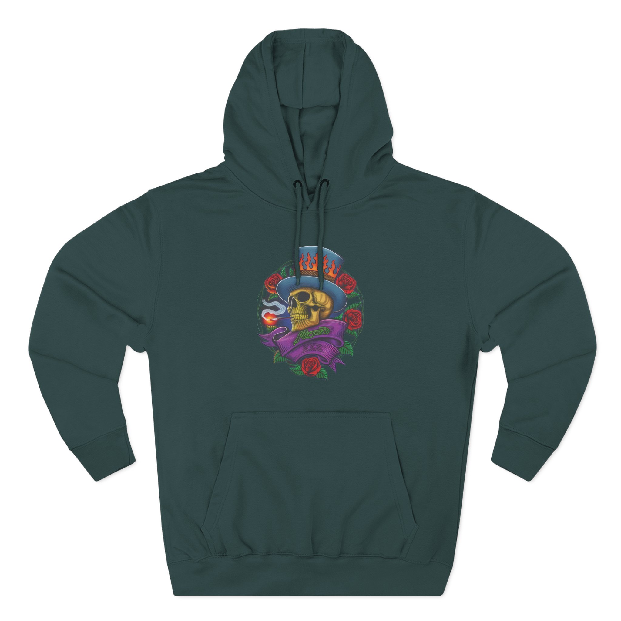 Poison Skull Three-Panel Fleece Hoodie