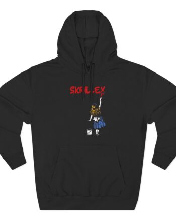 skrillex red girl Three-Panel Fleece Hoodie