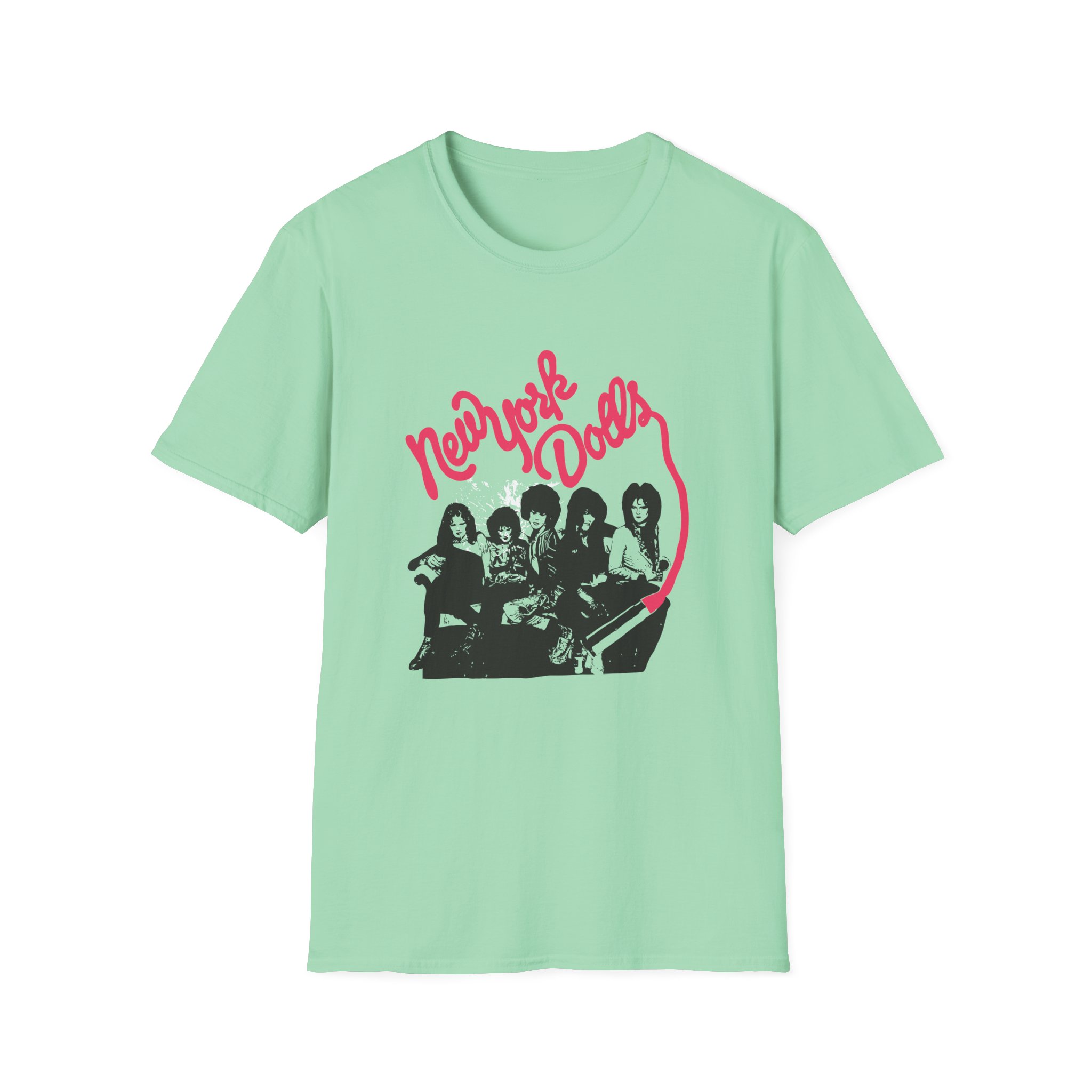 New York Dolls Lipstick Logo Unisex Softstyle T-Shirt