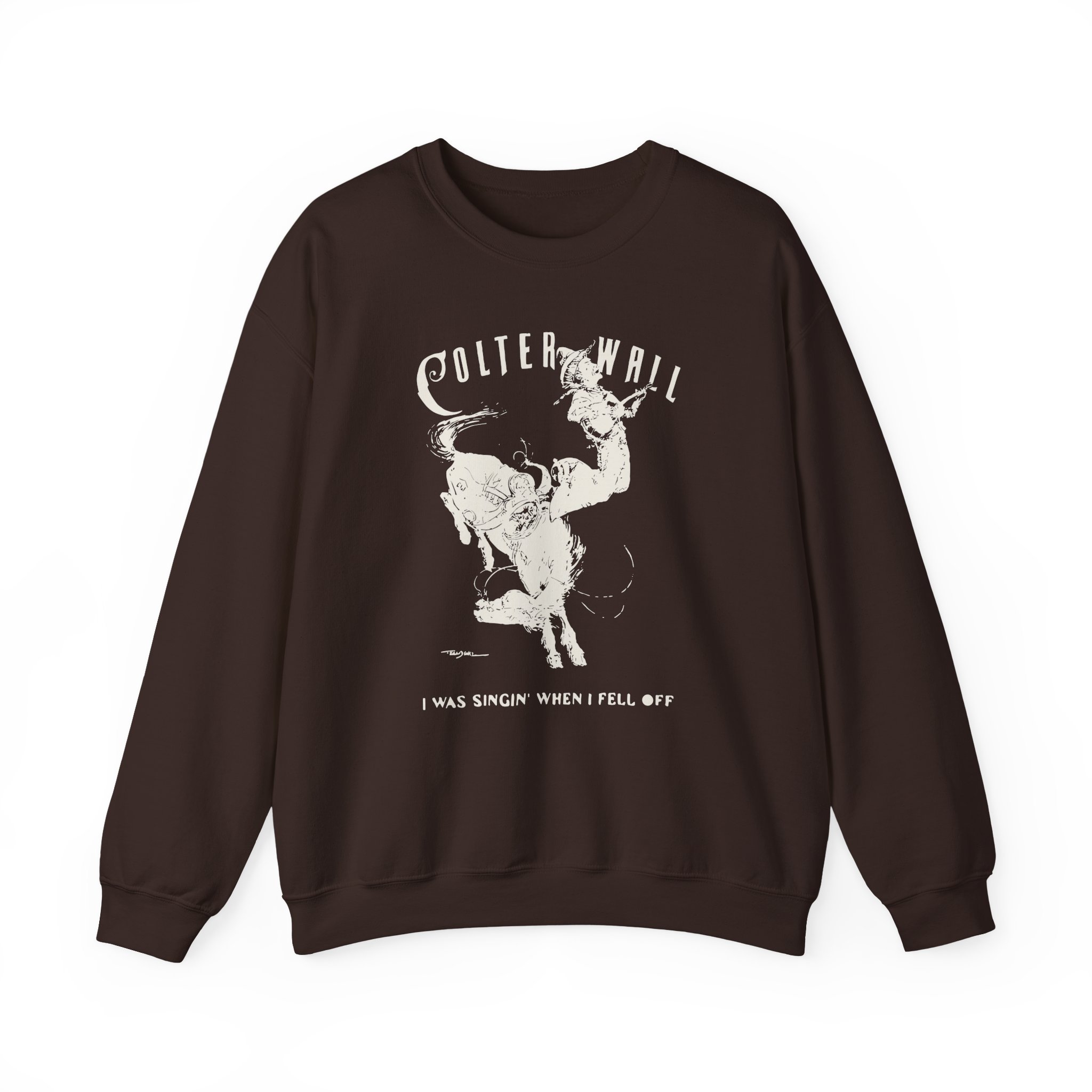 Colter Wall I Was Singin' When I Fell Off Unisex Heavy Blendâ„¢ Crewneck Sweatshirt