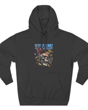 Sunami Skull Three-Panel Fleece Hoodie