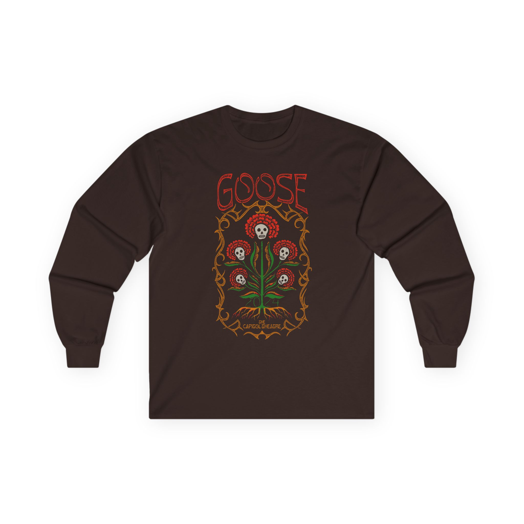 Goose Skull Flowers Unisex Ultra Cotton Long Sleeve Tee