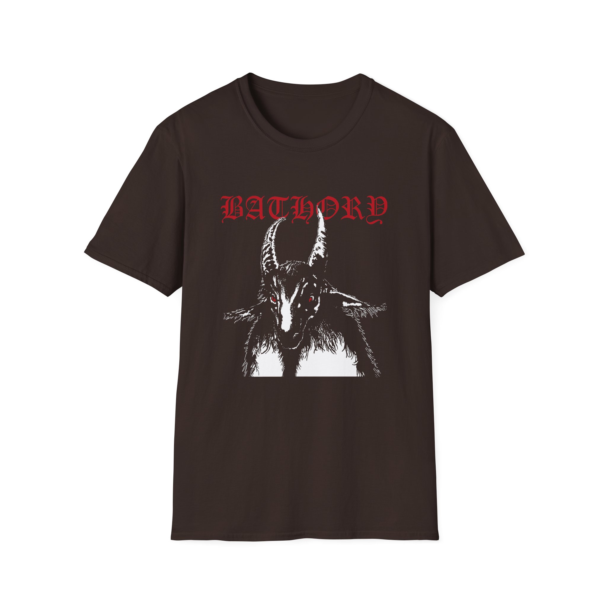 Bathory Goat Red Logo Unisex Softstyle T-shirt