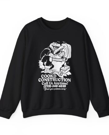 Lazarbeam  Cookd Construction Call Us Anytime Unisex Heavy Blend™ Crewneck Sweatshirt