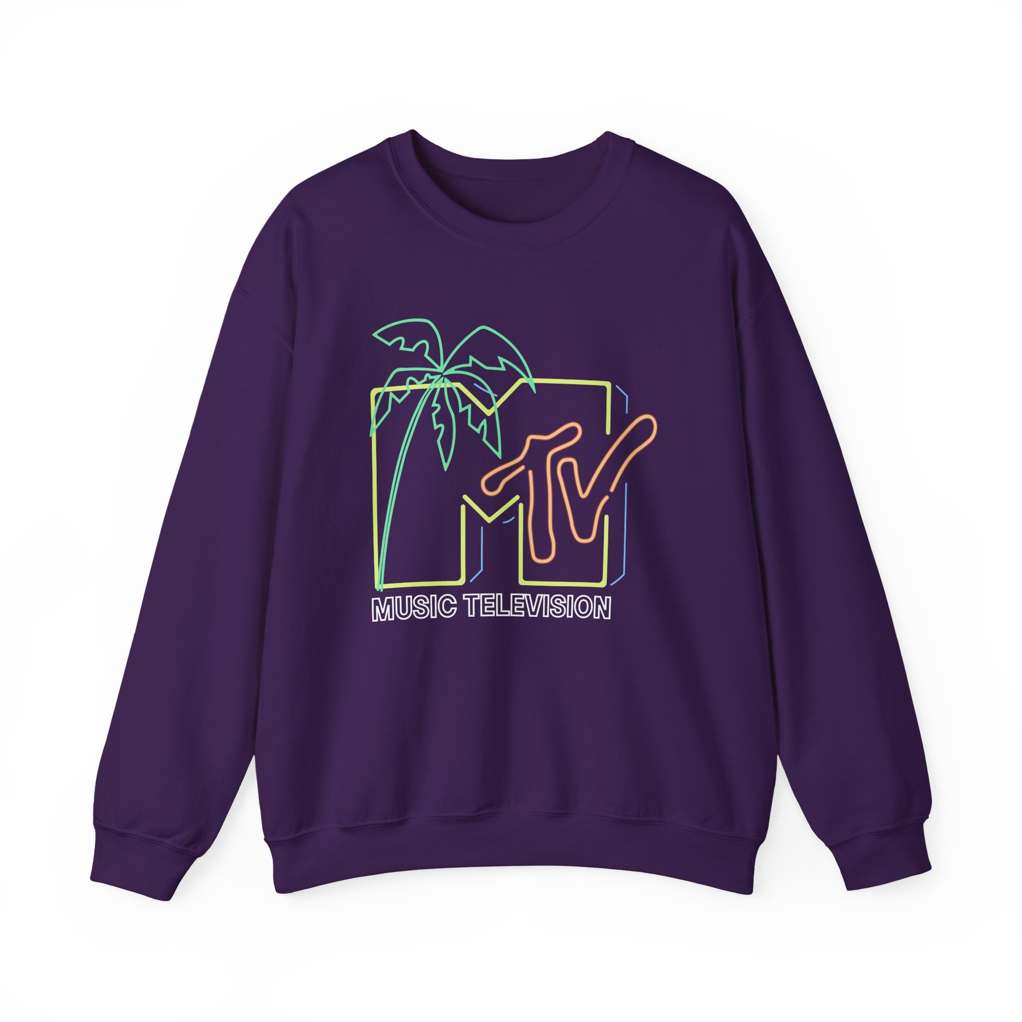 David Dobrik Mtv Neon Light Logo Unisex Heavy Blendâ„¢ Crewneck Sweatshirt