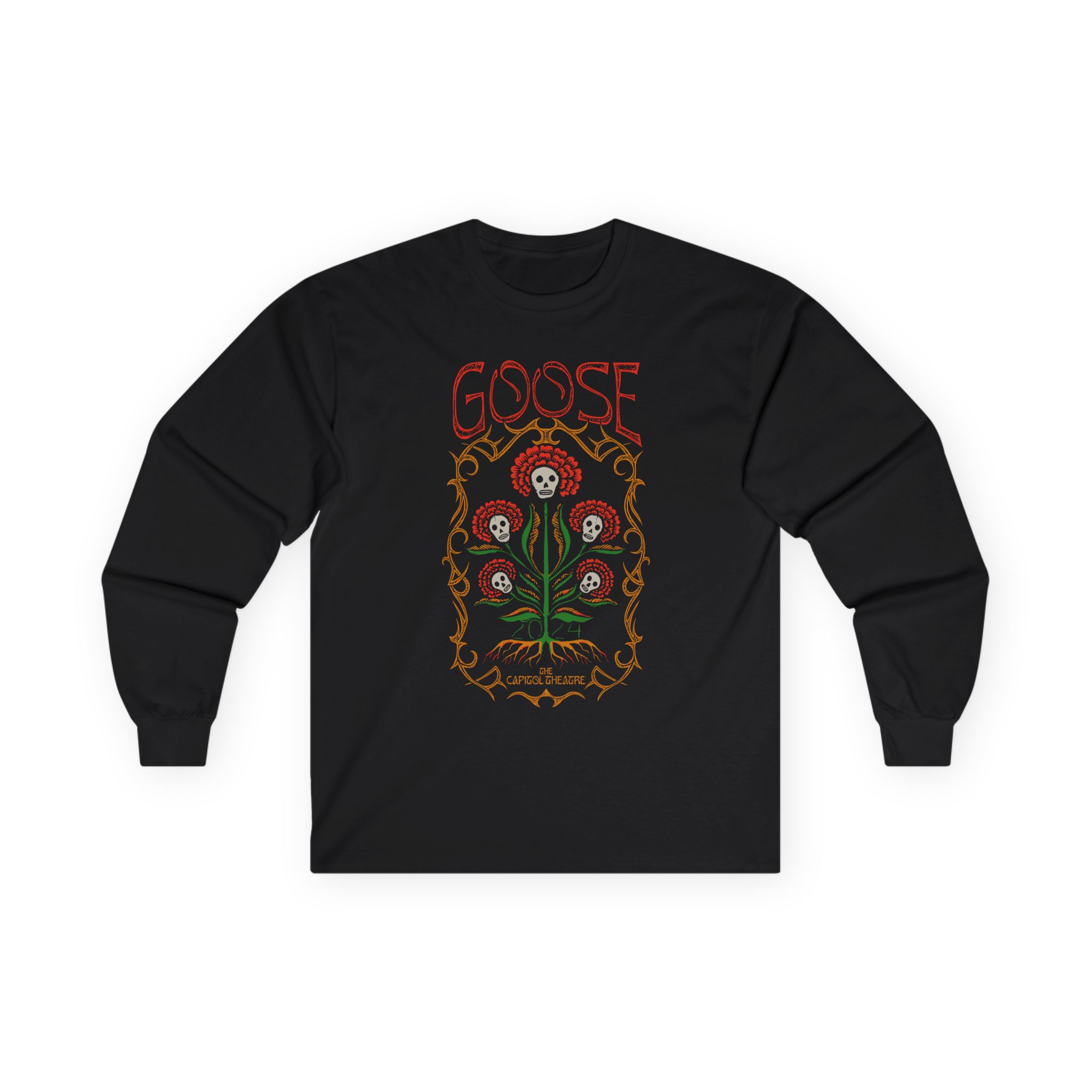 Goose Skull Flowers Unisex Ultra Cotton Long Sleeve Tee