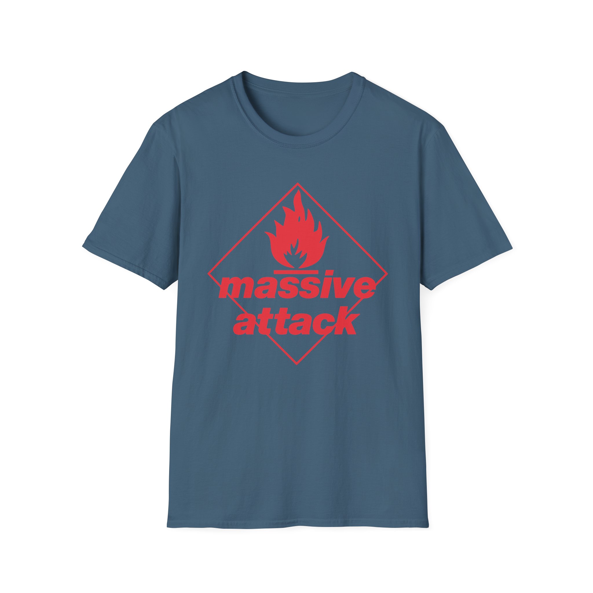 Massive Attack Blue Lines Red Logo Unisex Softstyle T-Shirt