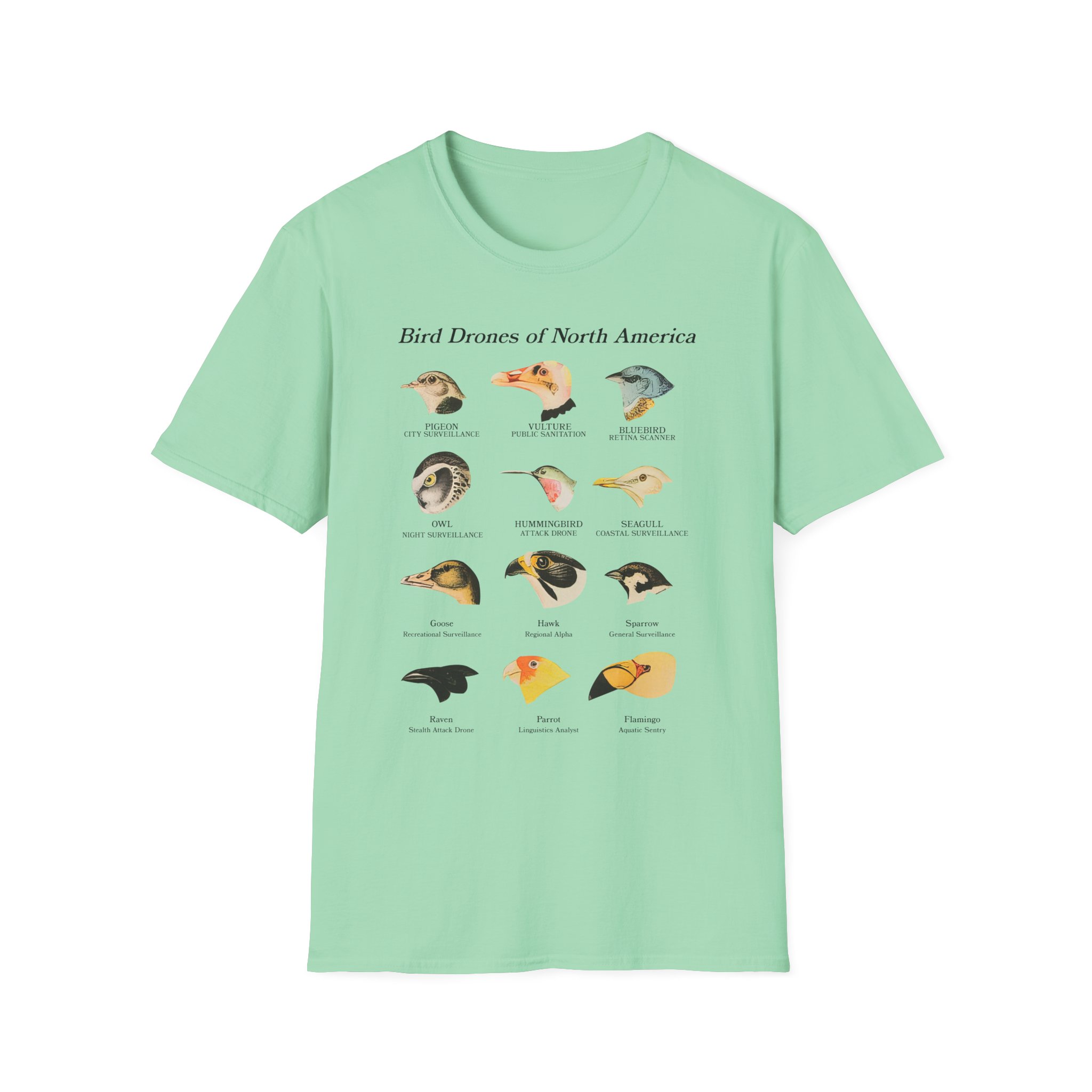 Birds Arent Real Bird Drones of North America Unisex Softstyle T-Shirt