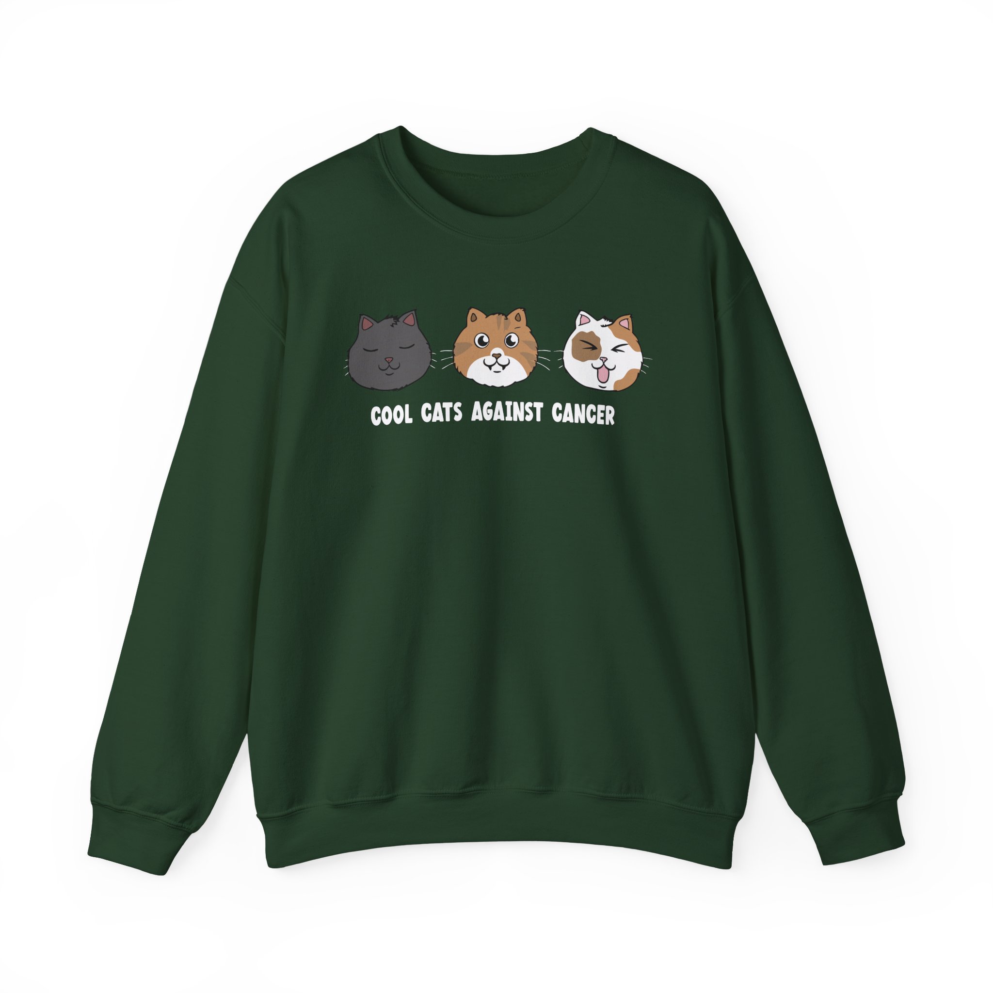 Lilsimsie Cool Cats Against Cancer Unisex Heavy Blendâ„¢ Crewneck Sweatshirt