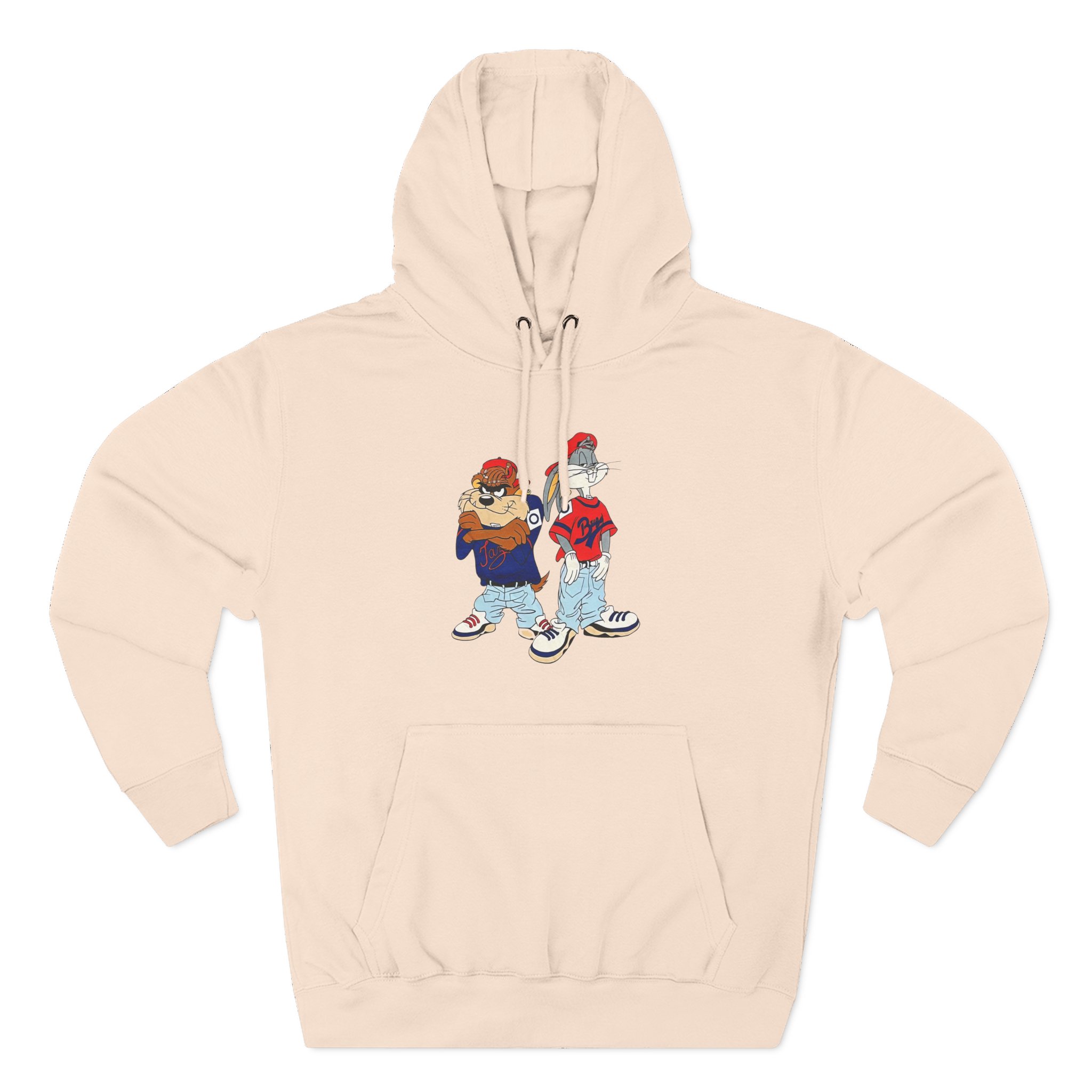 Vintage 90s Looney Tunes Bugs Taz Kris’s Kross Three-Panel Fleece Hoodie