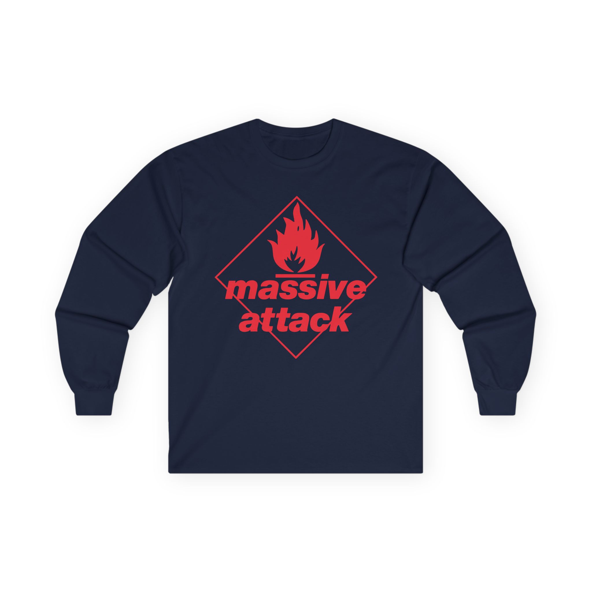 Massive Attack Blue Lines Red Logo Unisex Ultra Cotton Long Sleeve Tee