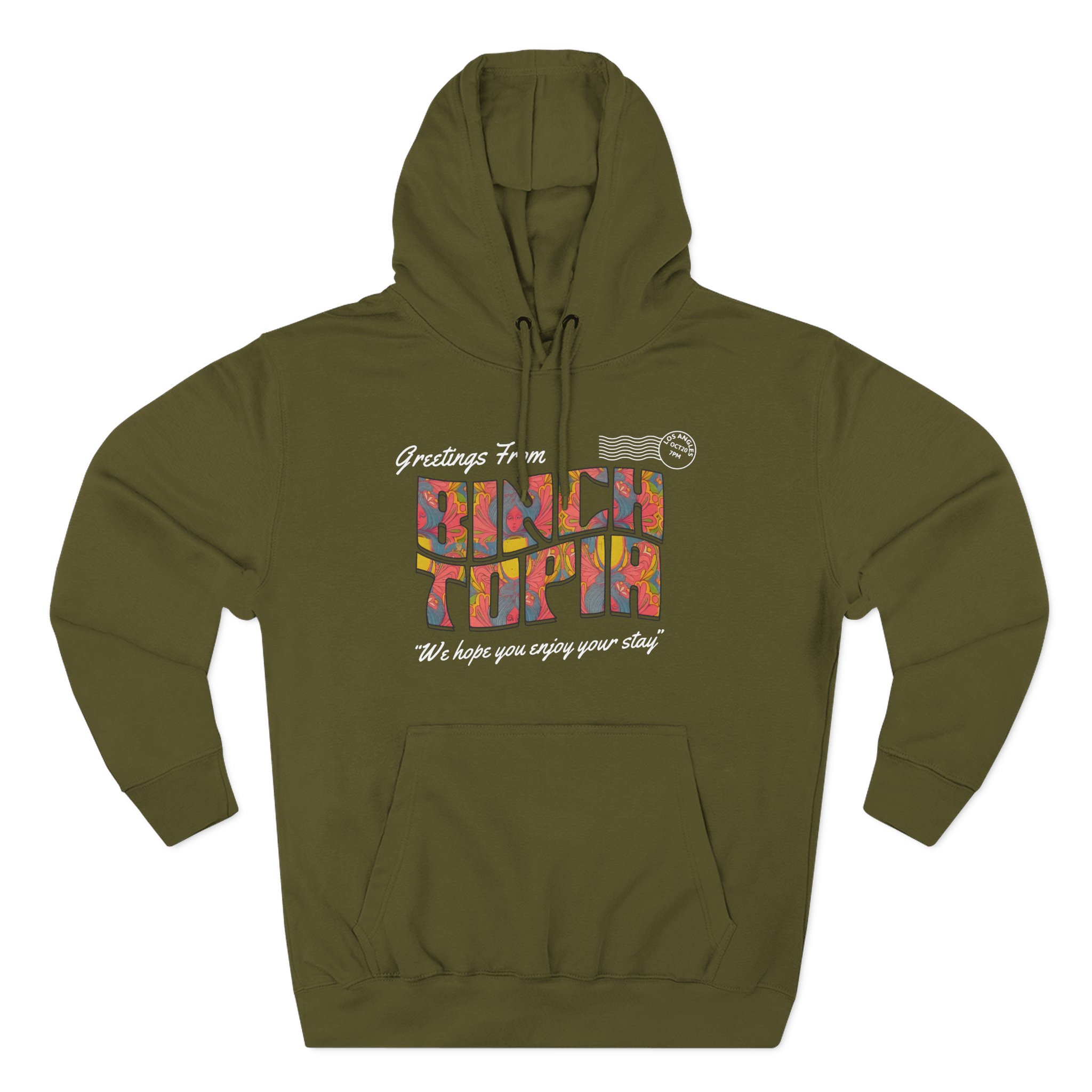 Binchtopia Postcard Three-Panel Fleece Hoodie
