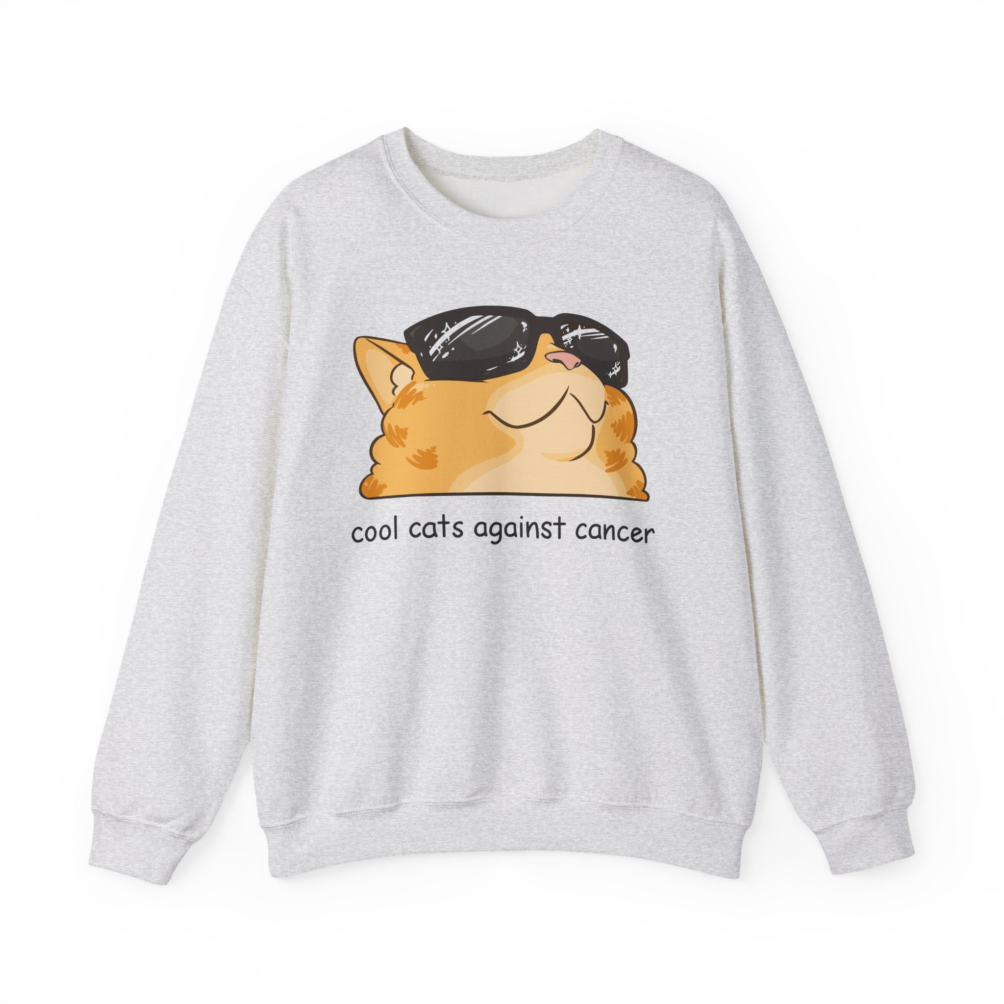 Lilsimsie cool cats against cancer Unisex Heavy Blendâ„¢ Crewneck Sweatshirt