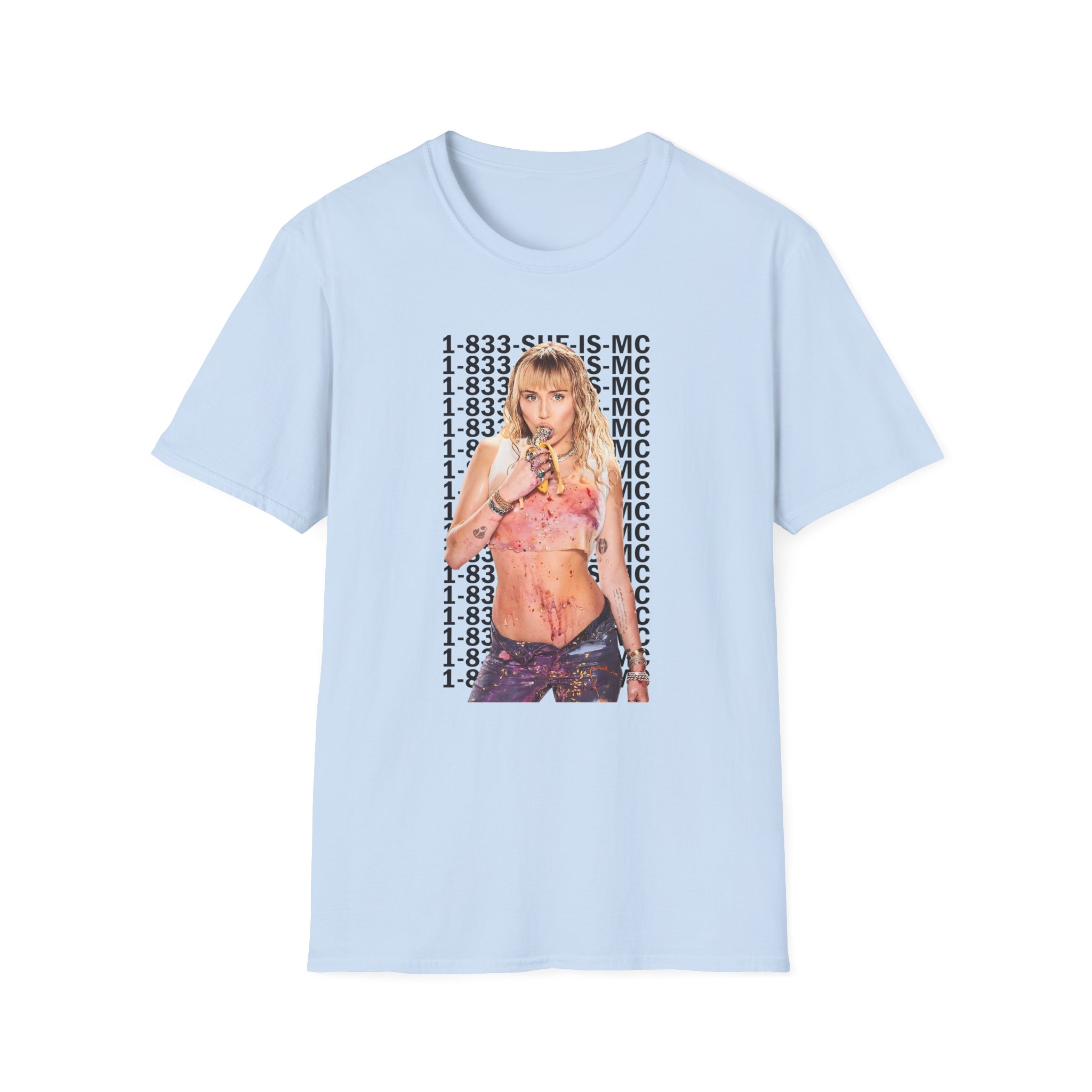 Lil Nasx Miley Cyrus 1-833-she-is-mc Unisex Softstyle T-Shirt