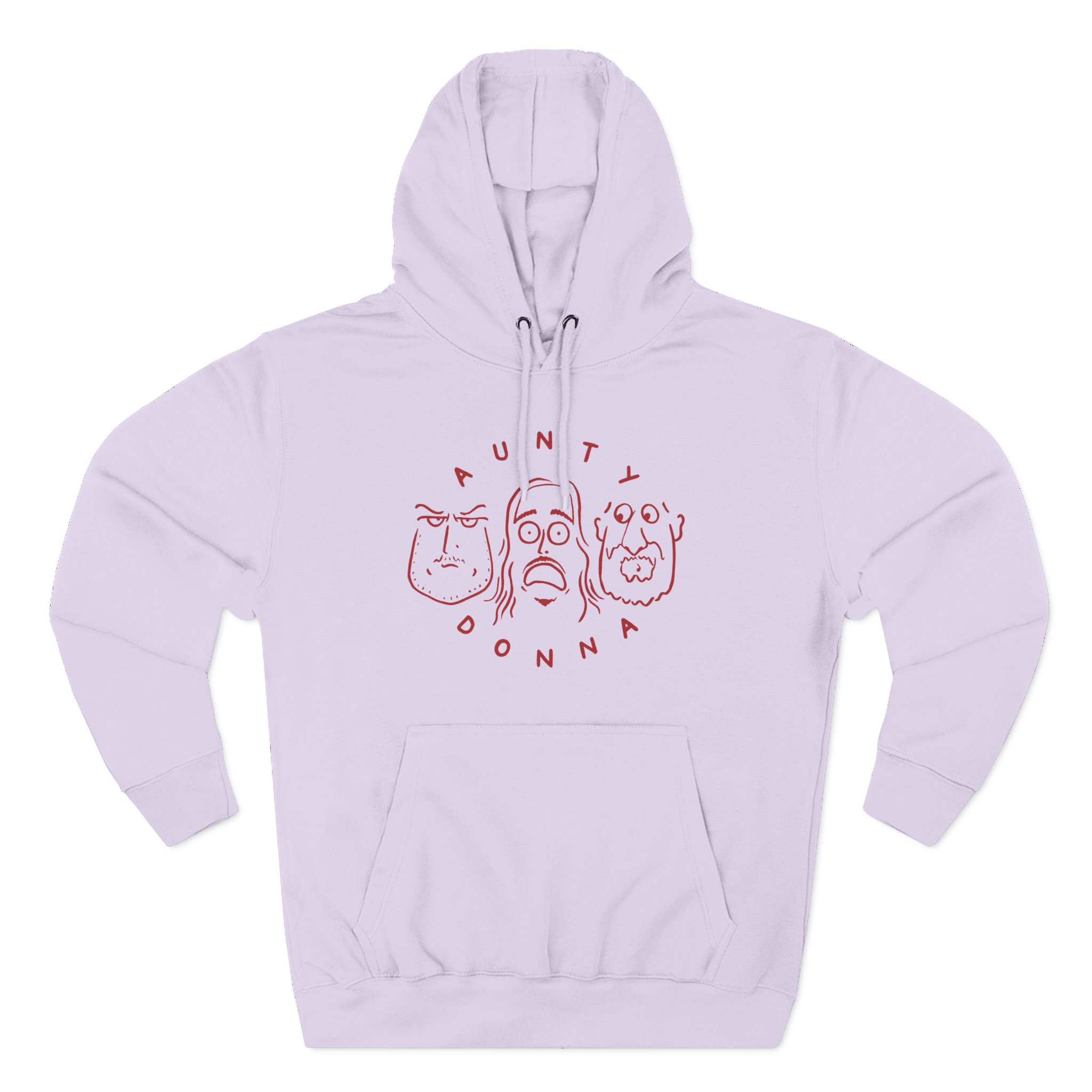 Aunty Donna White Faces Three-Panel Fleece Hoodie