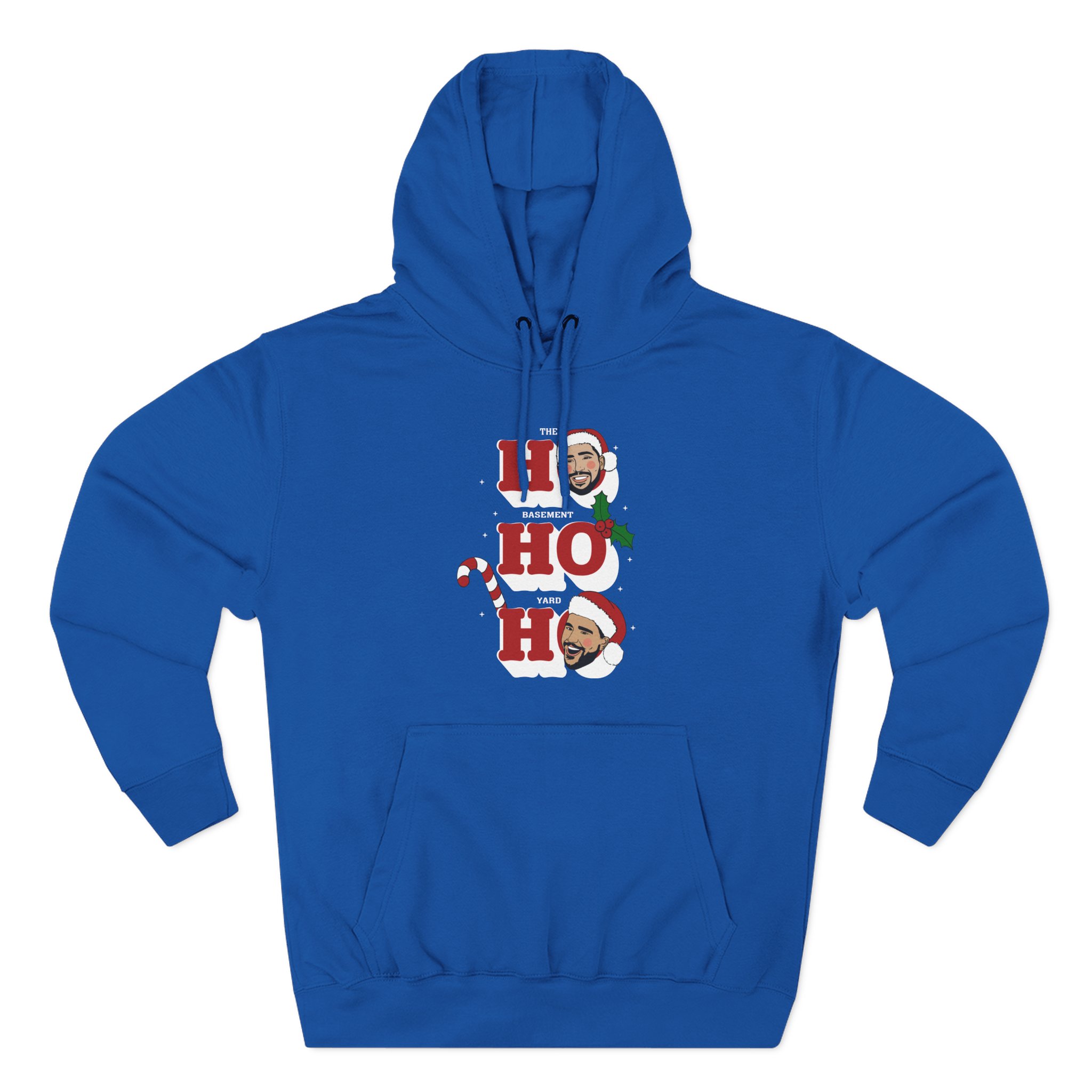 Ho Ho Ho Basement Yard Three-Panel Fleece Hoodie