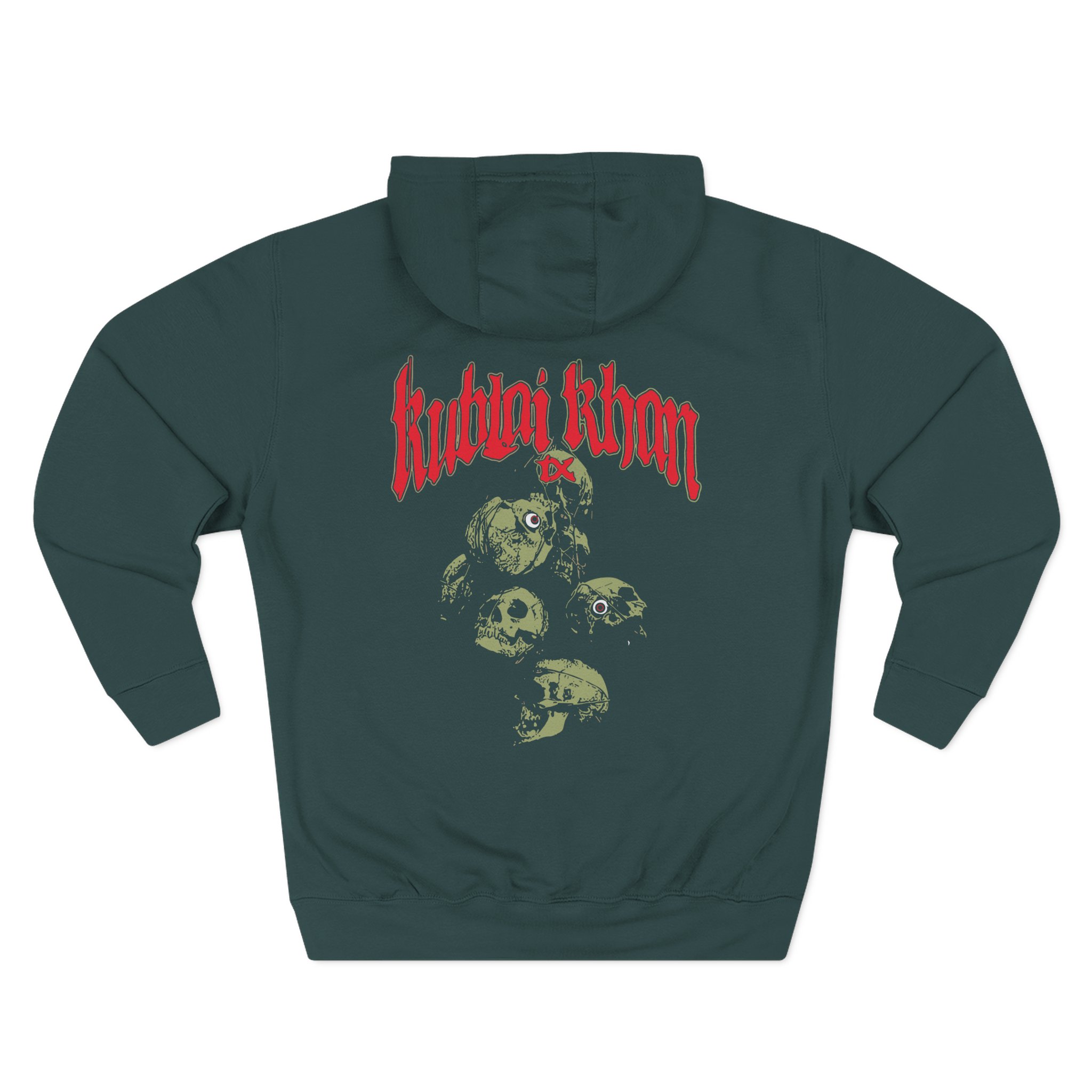 Kublai Khan - Skull Three-Panel Fleece Hoodie