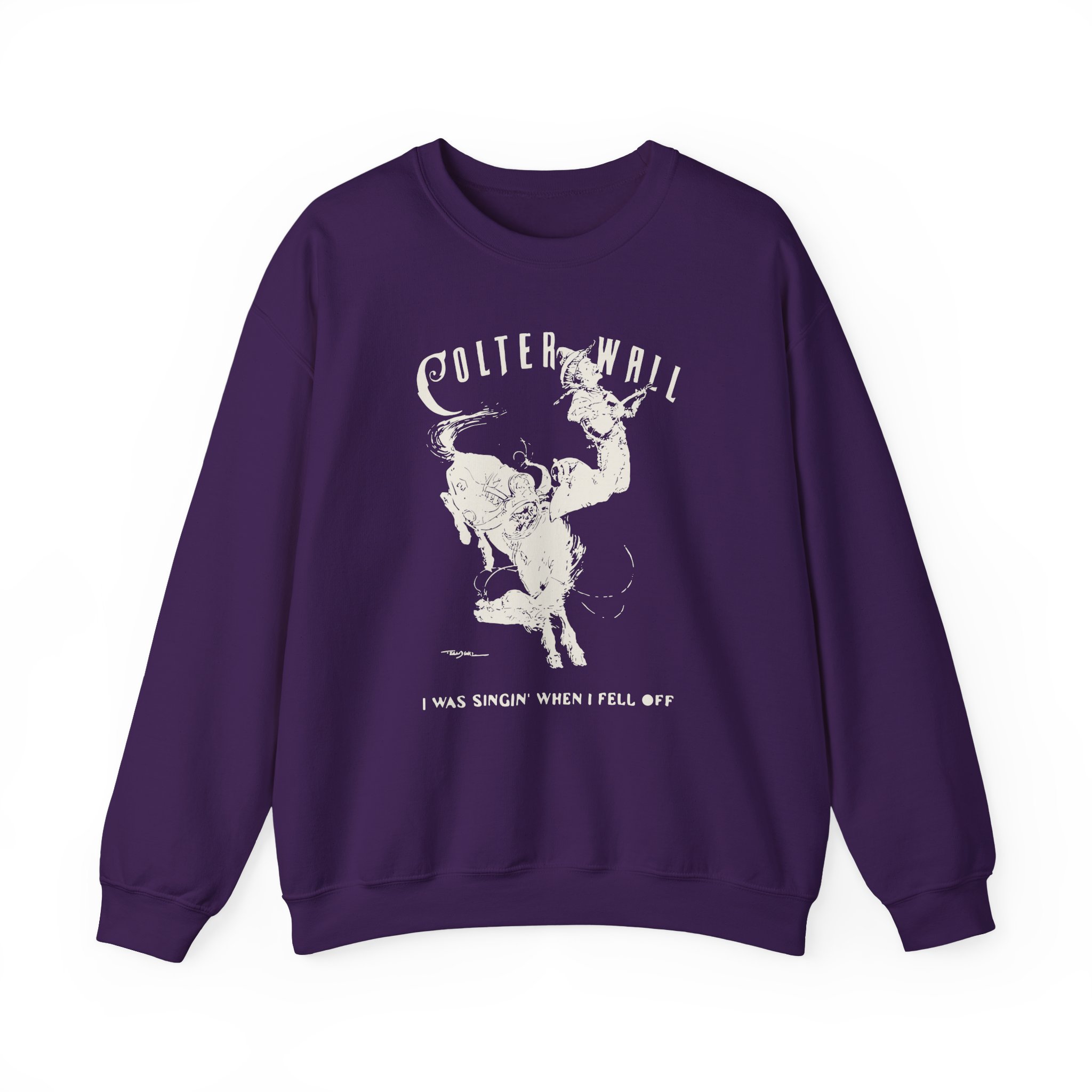 Colter Wall I Was Singin' When I Fell Off Unisex Heavy Blendâ„¢ Crewneck Sweatshirt